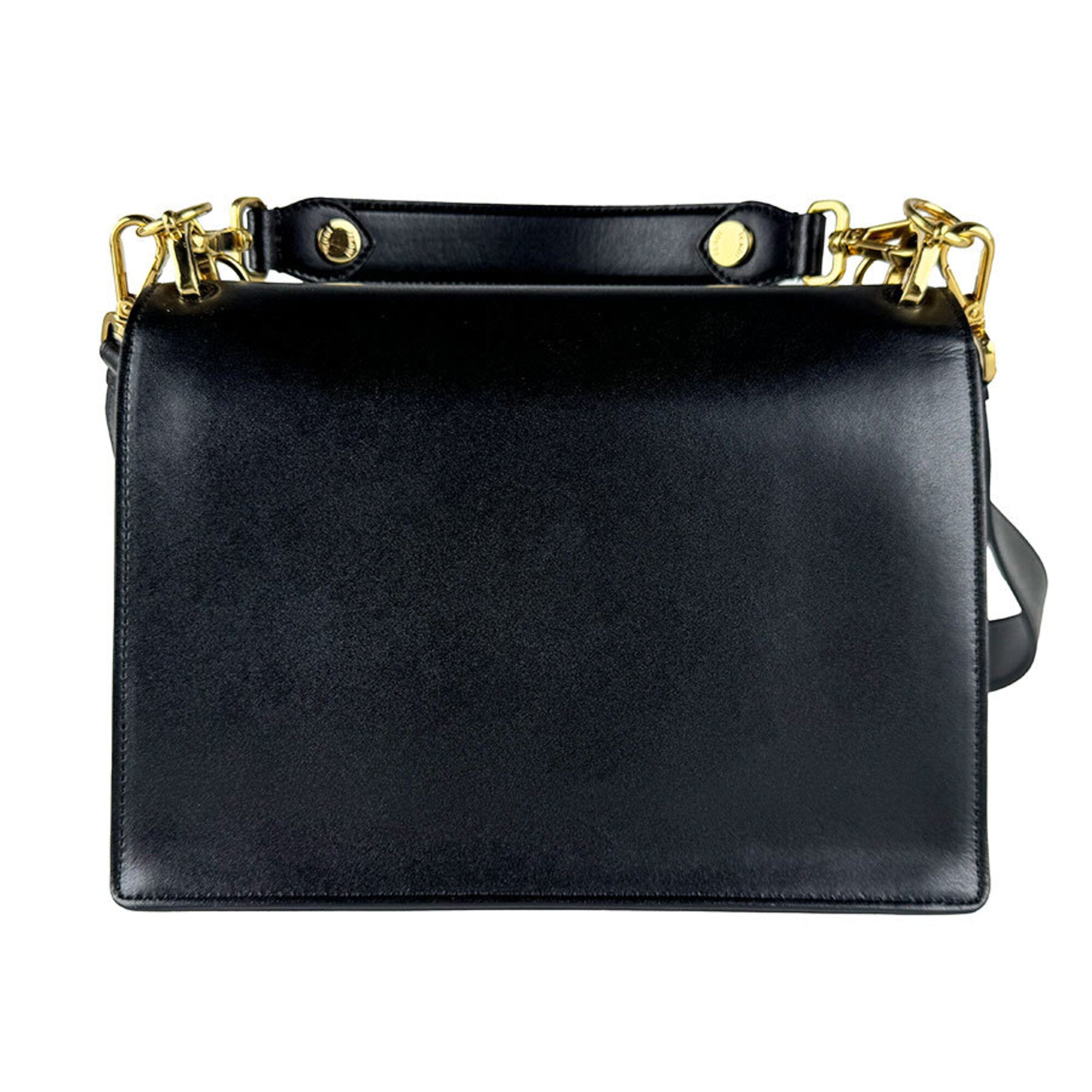 Fendi Black Leather Handbag Shoulder Bag (Pre-Owned)