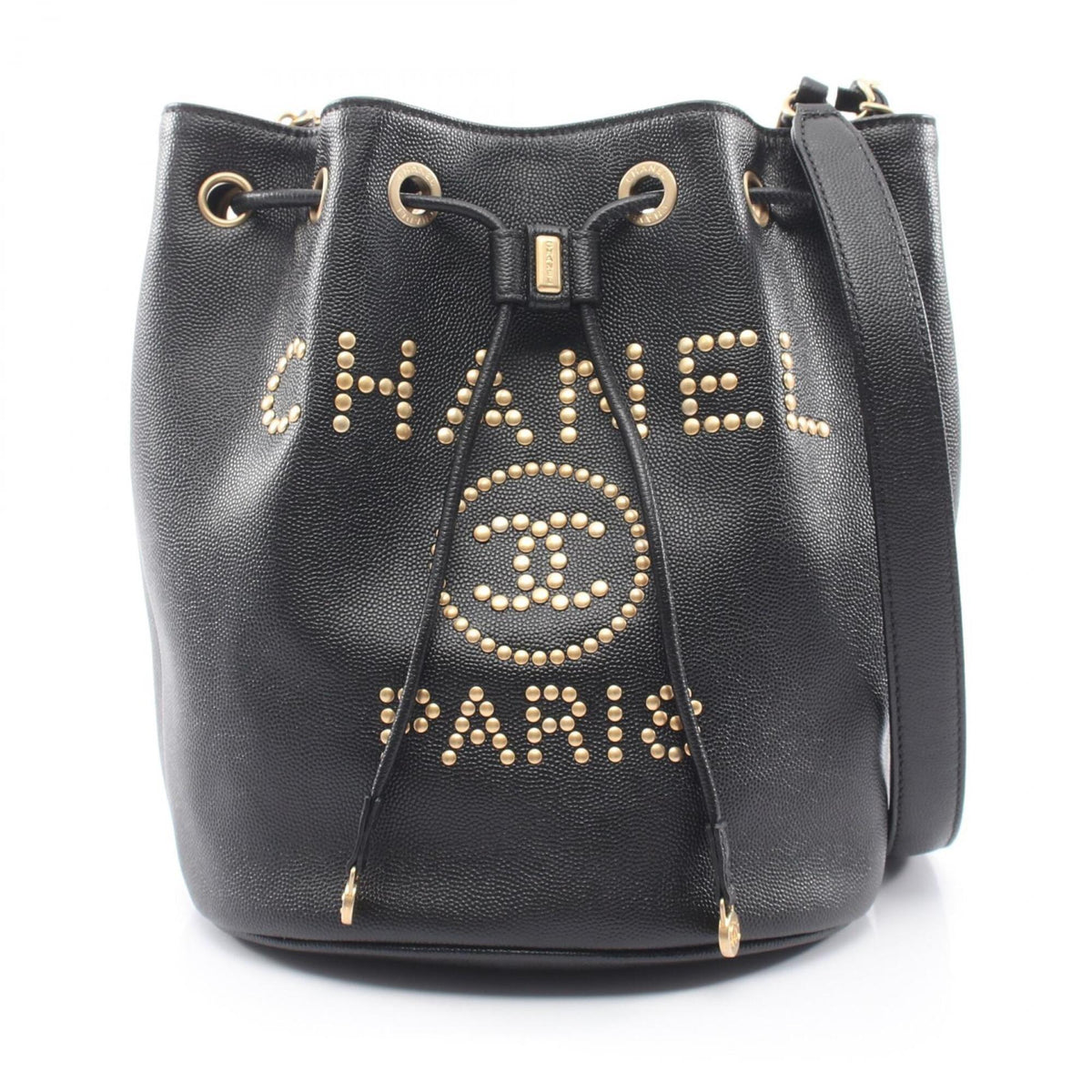 Chanel Black Grained Calfskin Handbag Shoulder Bag (Pre-Owned)
