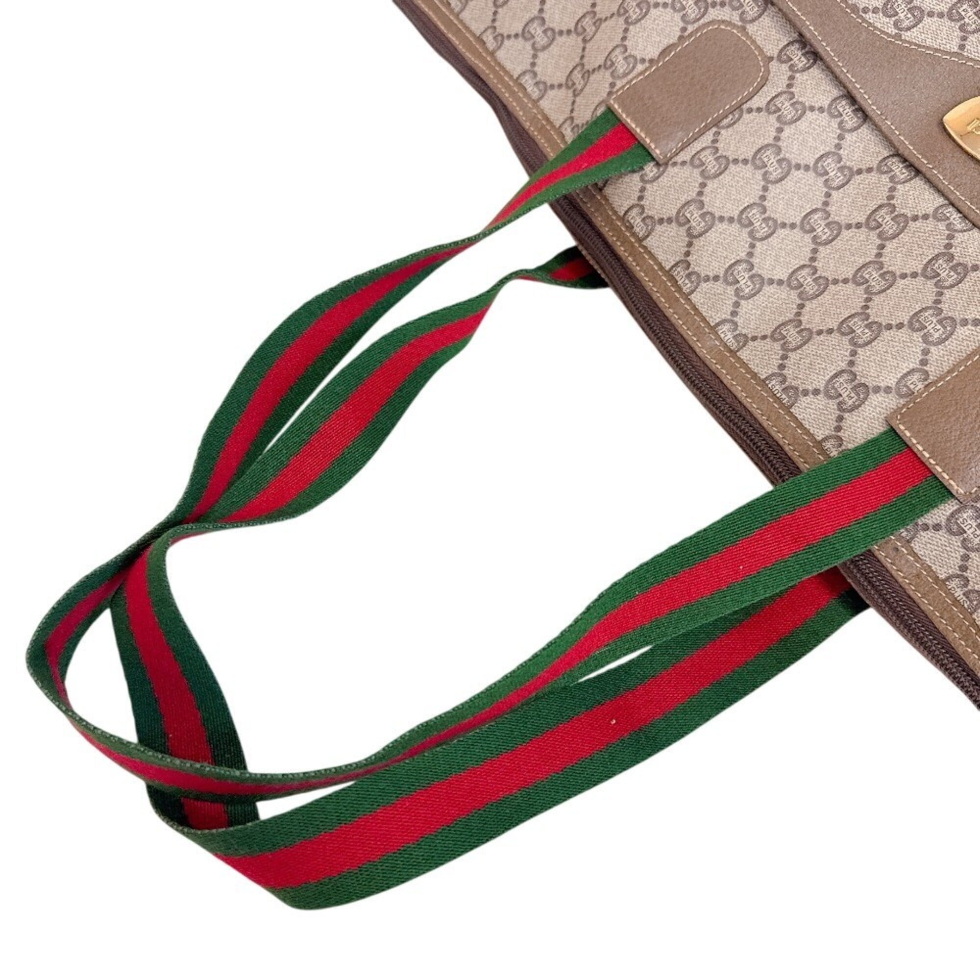 Gucci Gg Plus Beige Pvc Tote Bag (Pre-Owned)