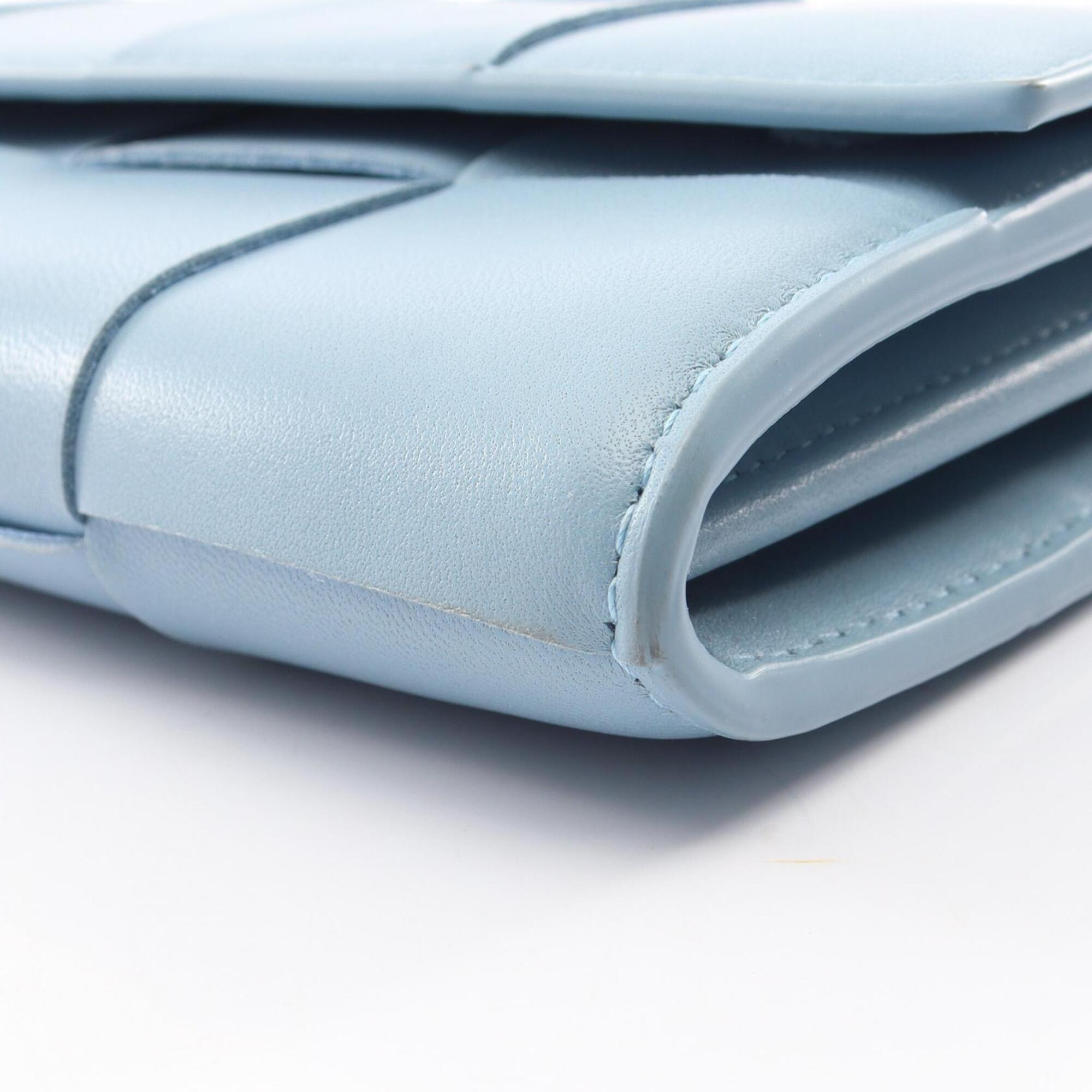 Bottega Veneta Blue Leather Long Wallet (Bi-Fold) (Pre-Owned)