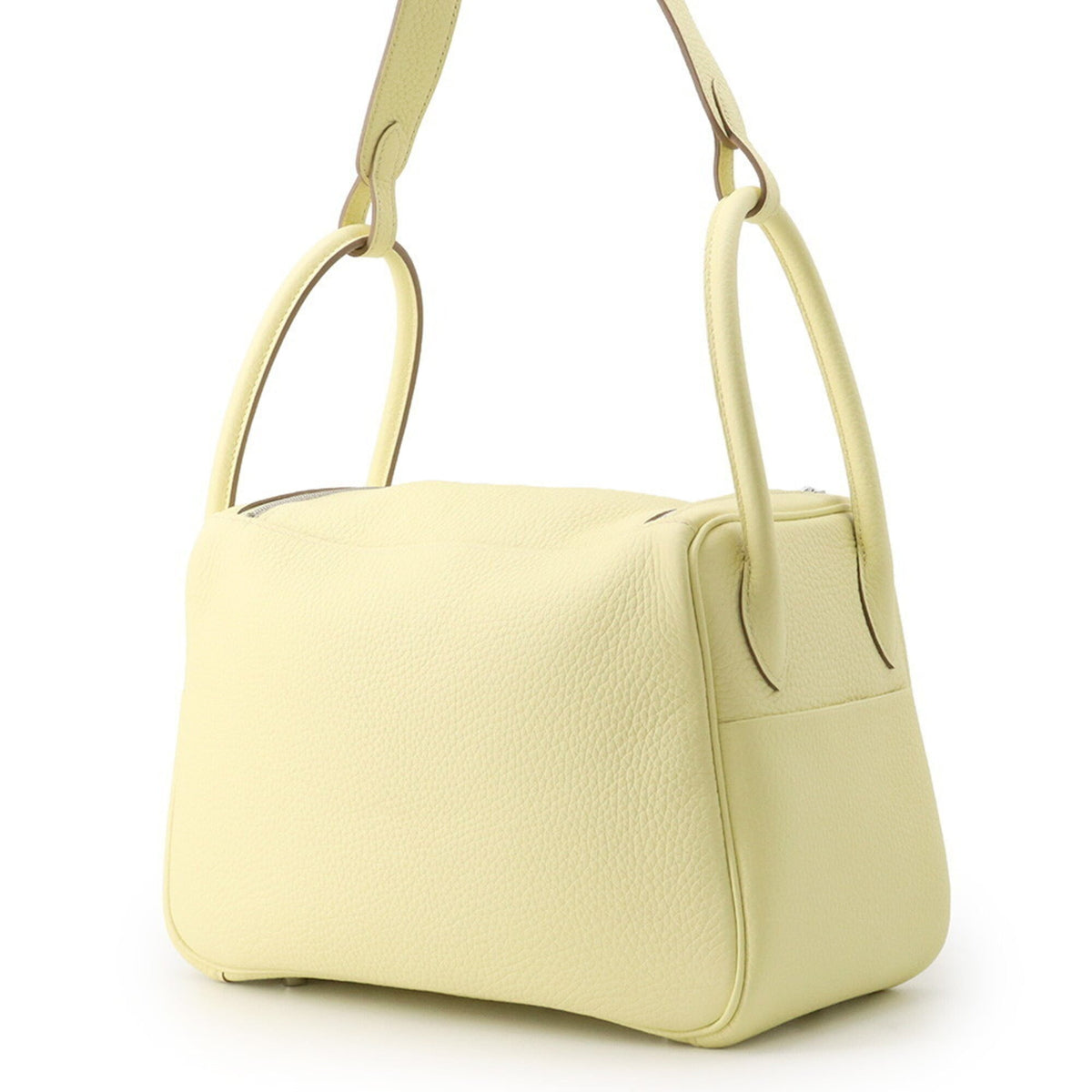 Hermes Cream Taurillon Clemence Leather Handbag (Pre-Owned)