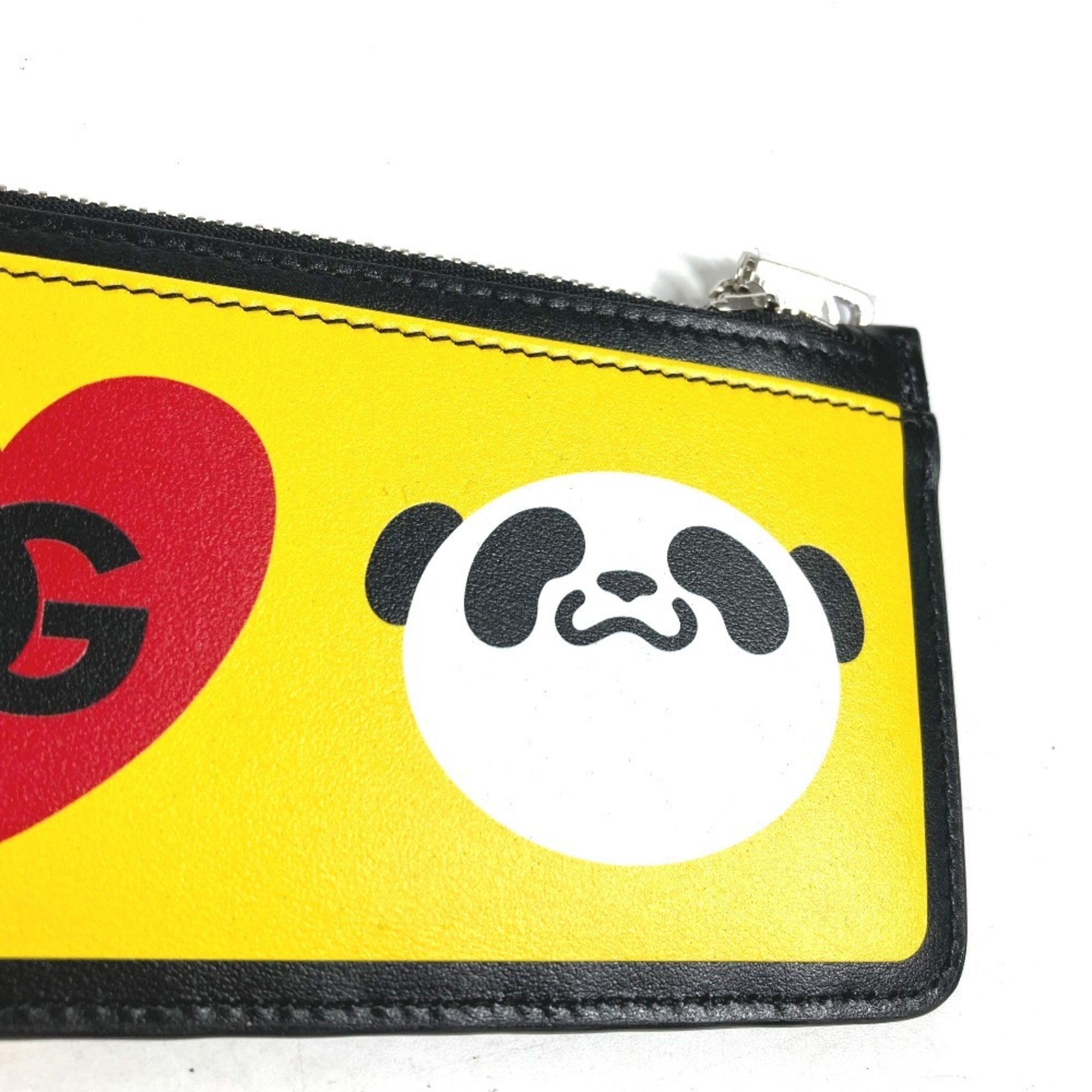 Dolce & Gabbana Black Yellow Leather Coin Purse/Coin Case (Pre-Owned)