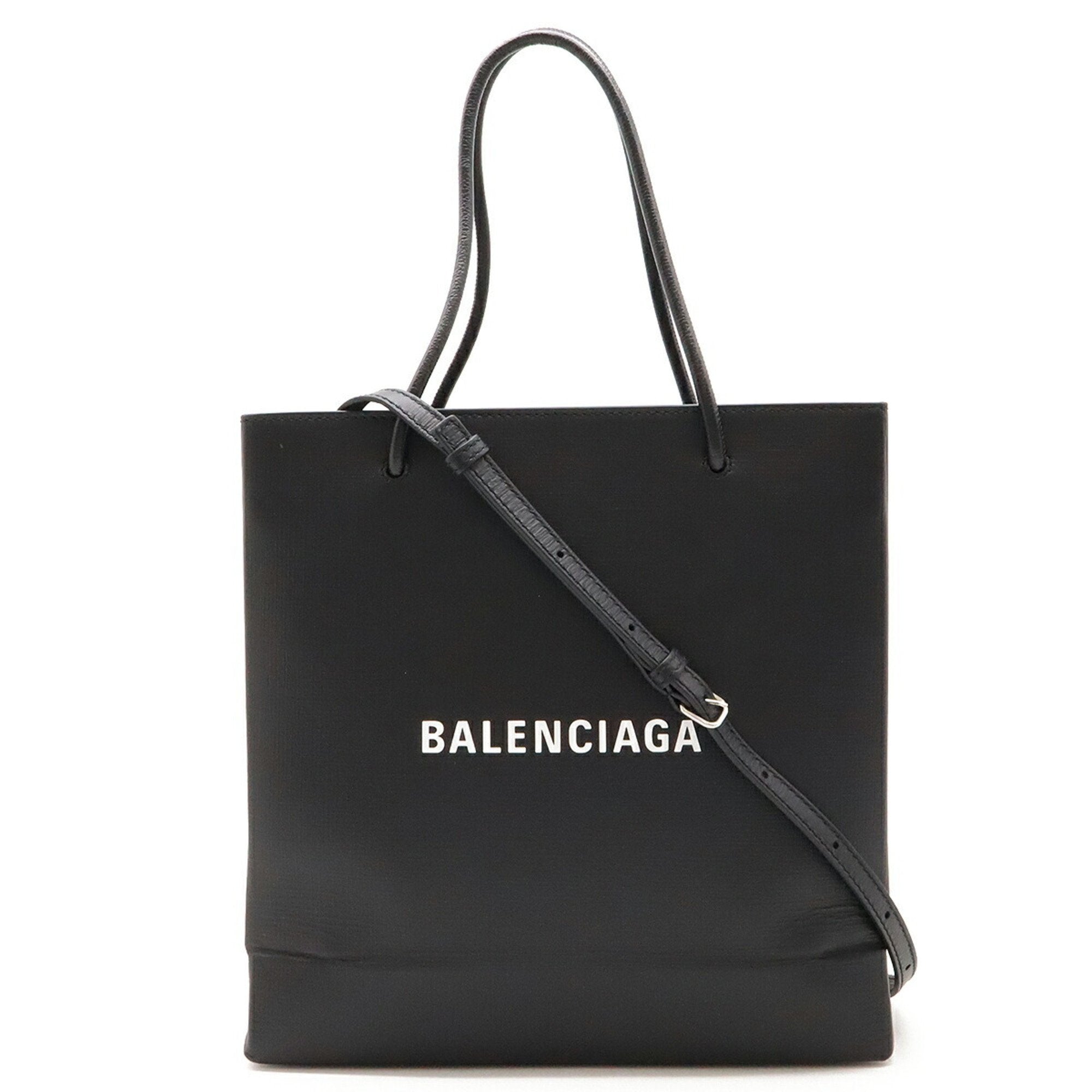 Balenciaga Black Leather Shoulder Bag Tote Bag (Pre-Owned)