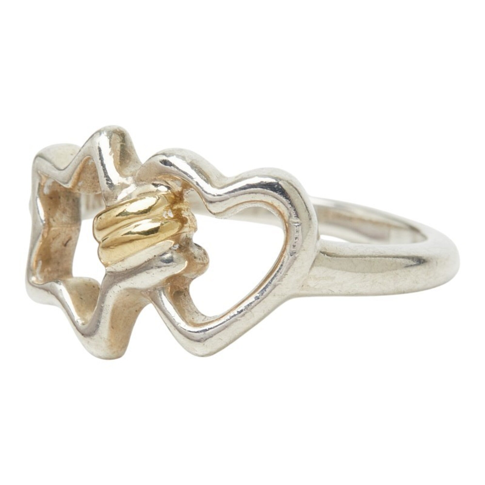 Tiffany Heart Yellow Gold (18K) Silver 925 Band Ring (Pre-Owned)