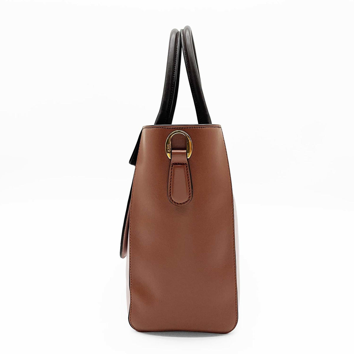 Tod's Beige Brown Pink Leather Handbag Shoulder Bag (Pre-Owned)