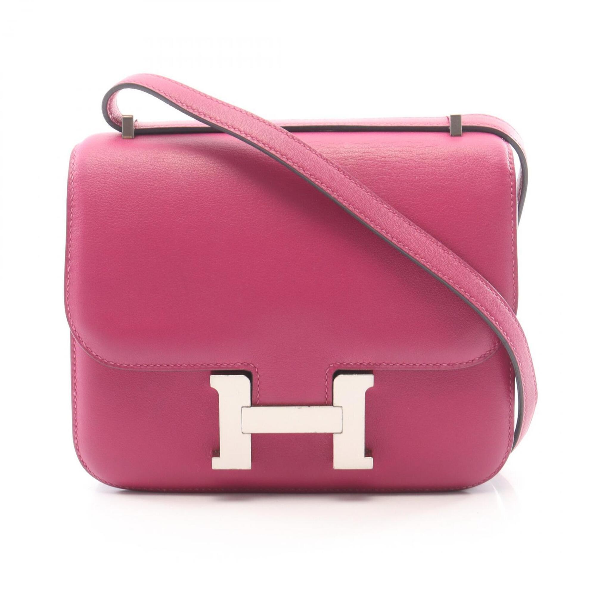 Hermes Pink Rose Purple Swift Leather Shoulder Bag (Pre-Owned)