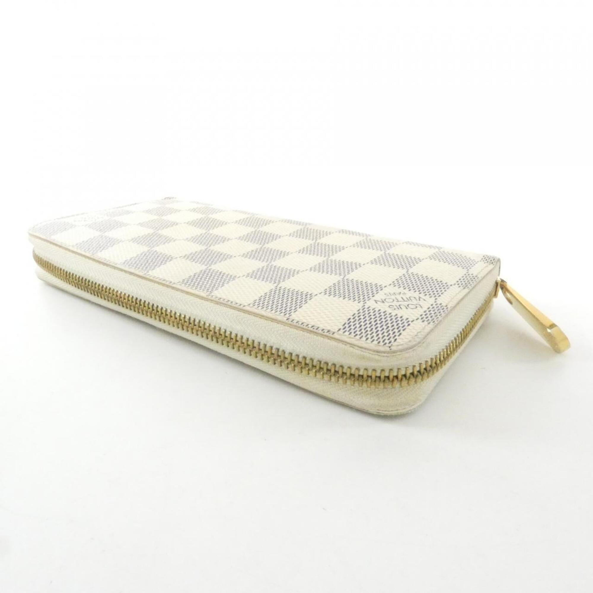 Louis Vuitton Azur White Coated Canvas Long Wallet (Bi-Fold) (Pre-Owned)
