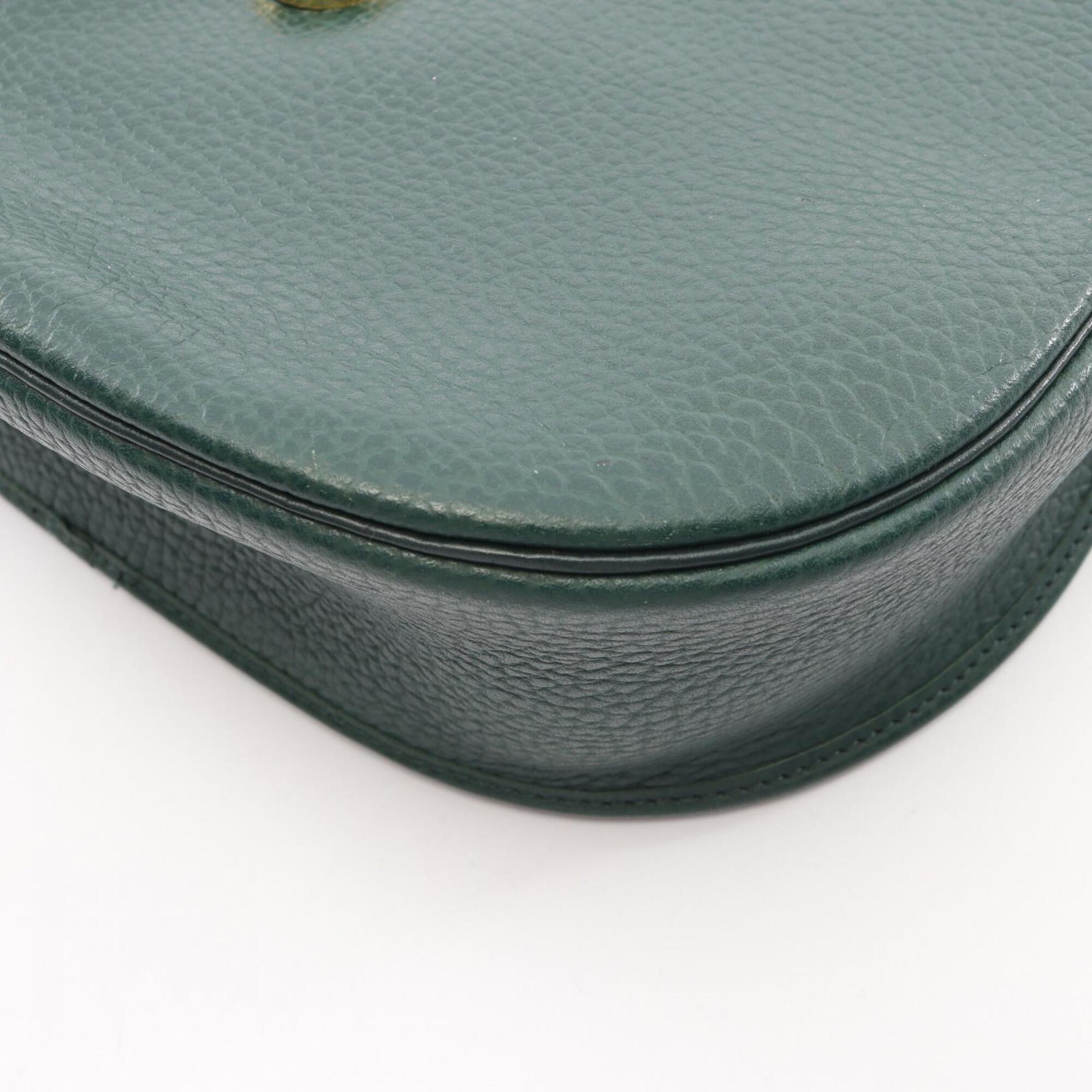 Christian Dior Green Leather Handbag Shoulder Bag (Pre-Owned)
