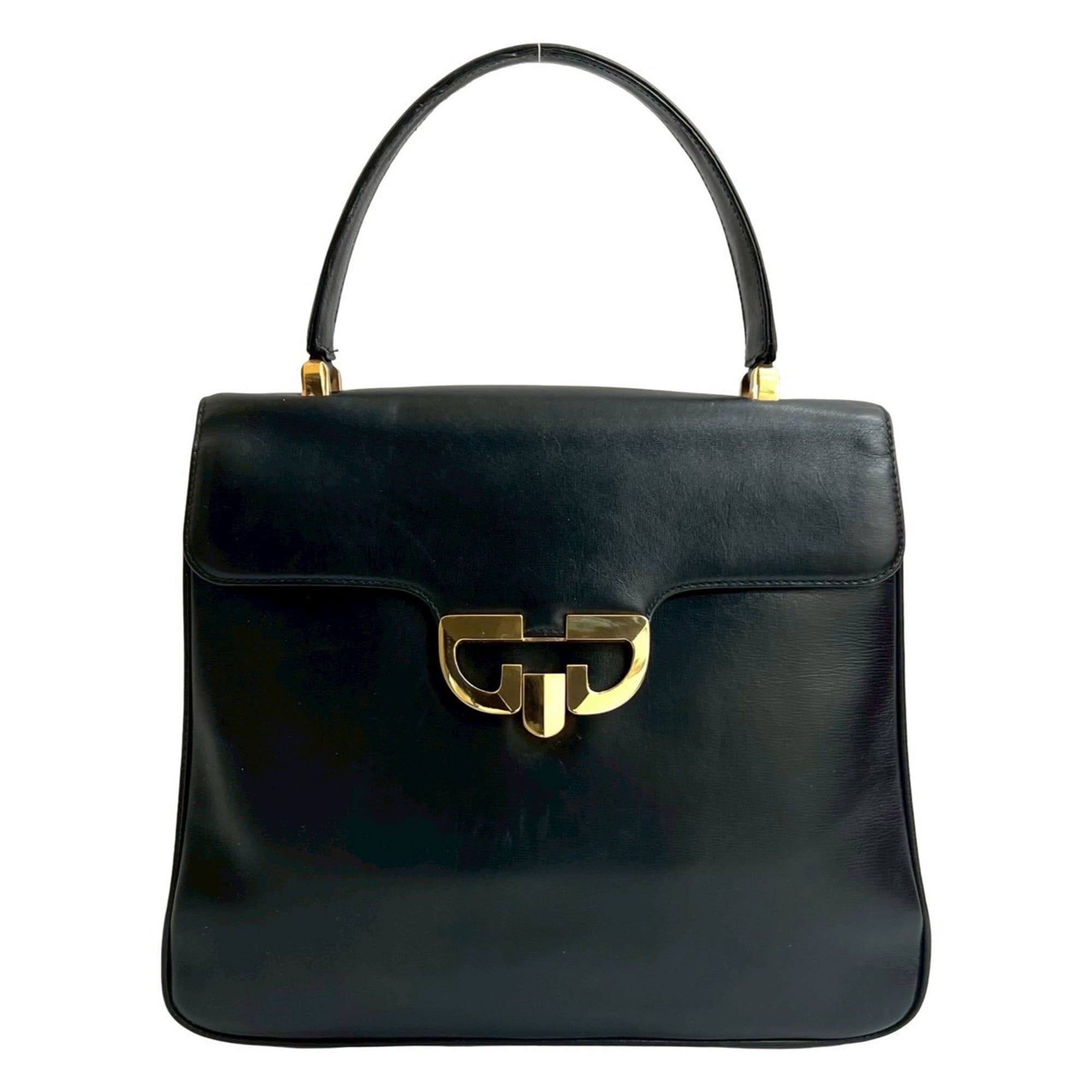 Gucci Black Leather Handbag Tote Bag (Pre-Owned)