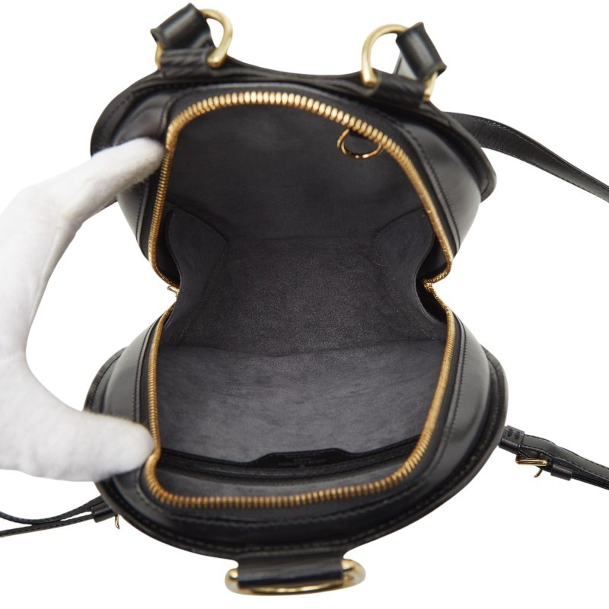 Louis Vuitton Black Noir Leather Backpack (Pre-Owned)