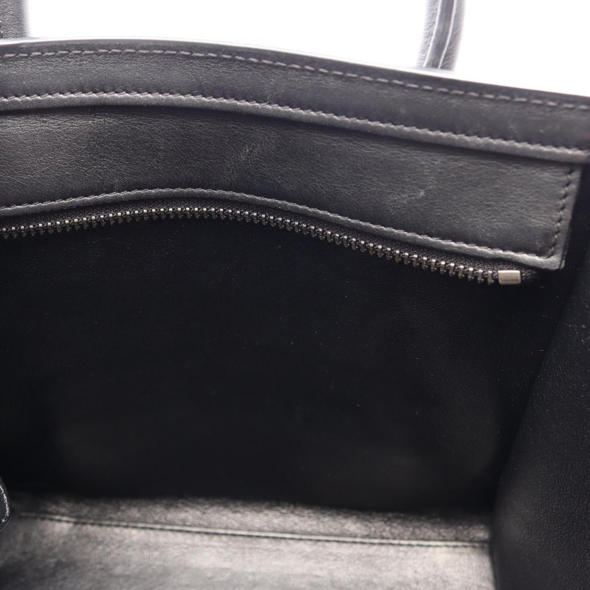 Celine Beige Black Orange Leather Handbag (Pre-Owned)