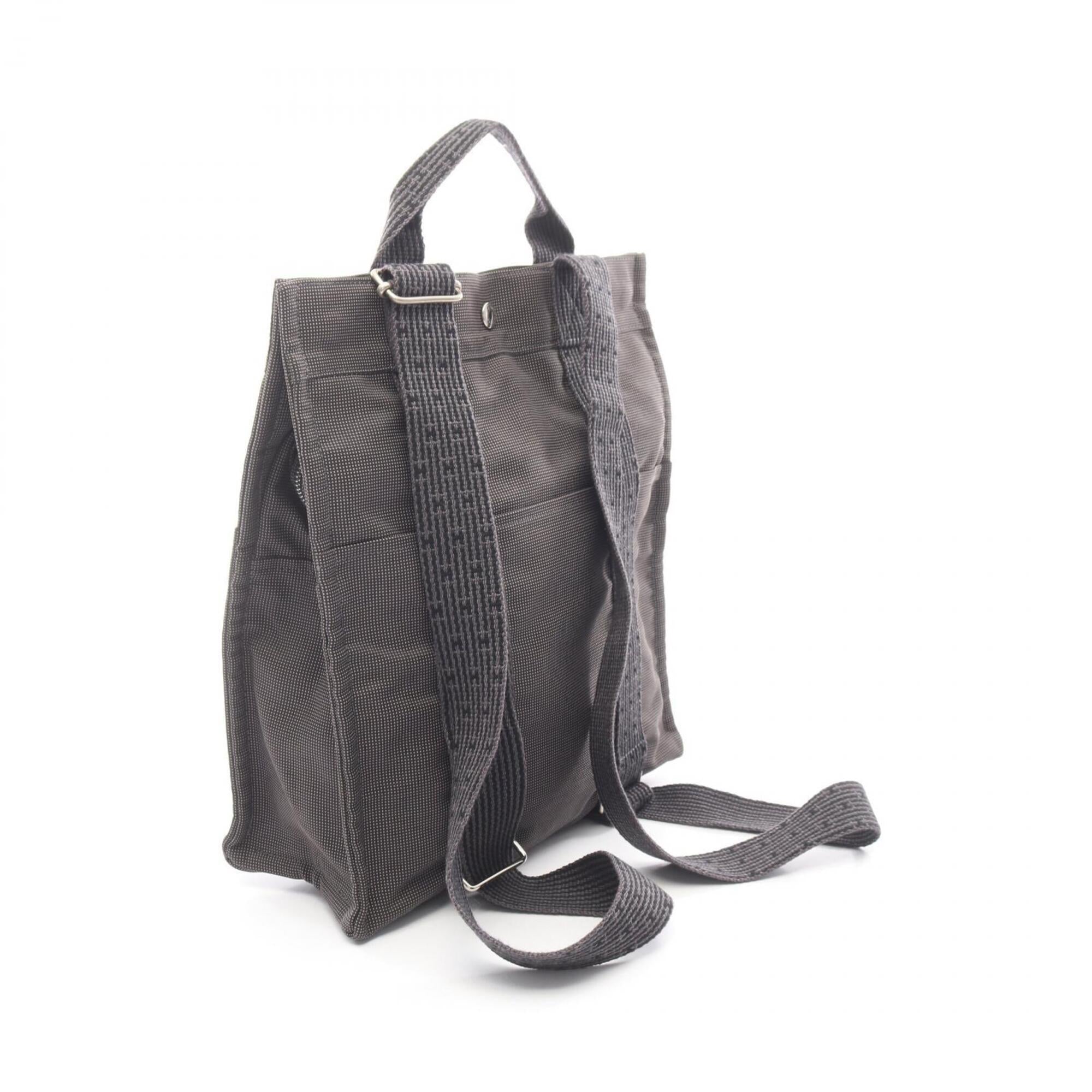Hermes Gray Nylon Canvas Backpack Handbag (Pre-Owned)