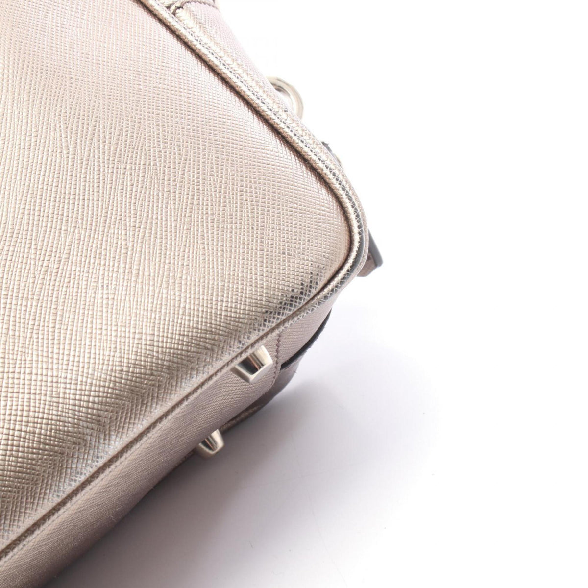 Prada Beige Gold Leather Handbag (Pre-Owned)
