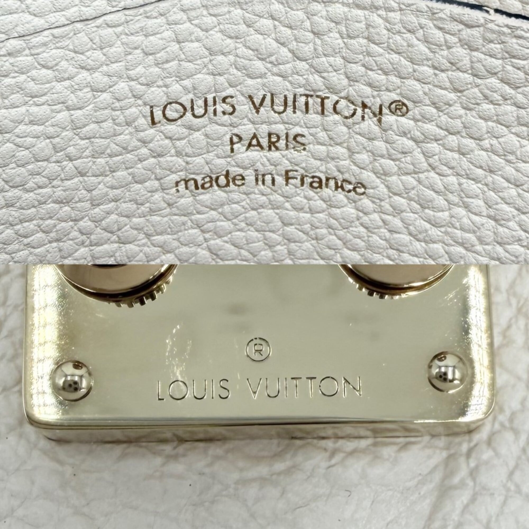 Louis Vuitton Cream Monogram Empreinte Handbag Shoulder Bag (Pre-Owned)