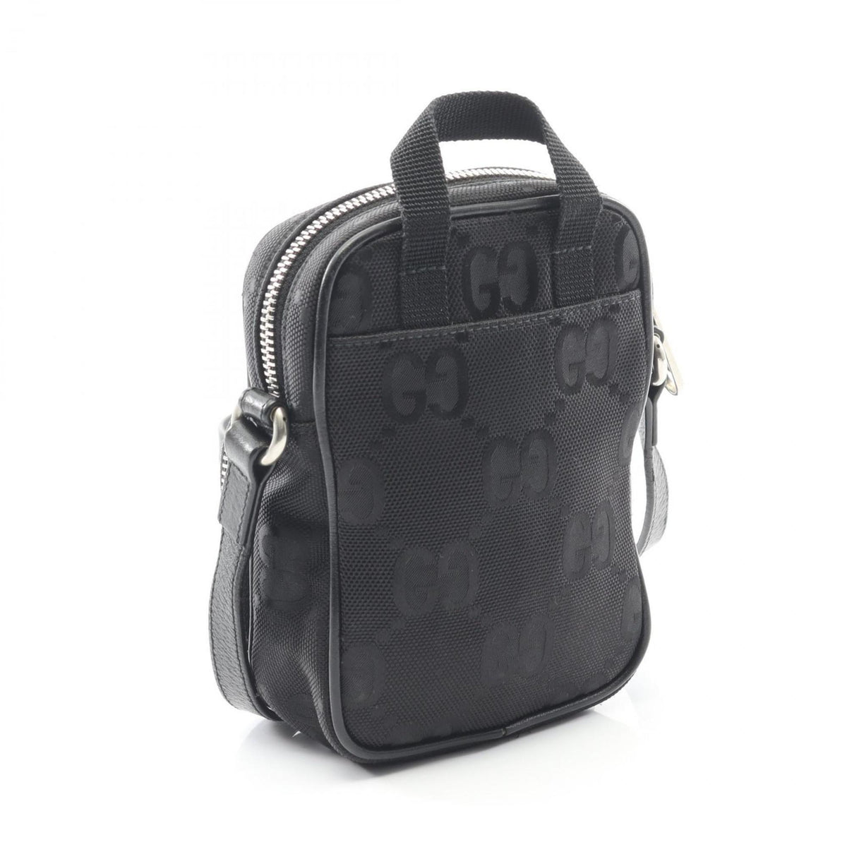 Gucci Black Leather Nylon Canvas Shoulder Bag (Pre-Owned)