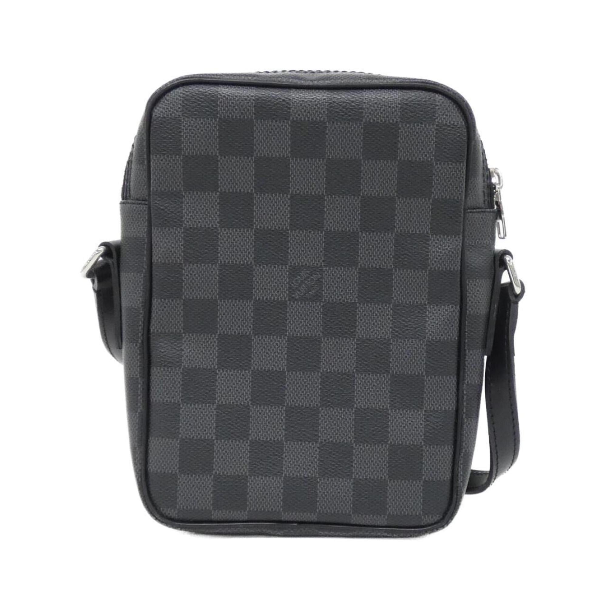 Louis Vuitton Dark Gray Graphite Coated Canvas Shoulder Bag (Pre-Owned)
