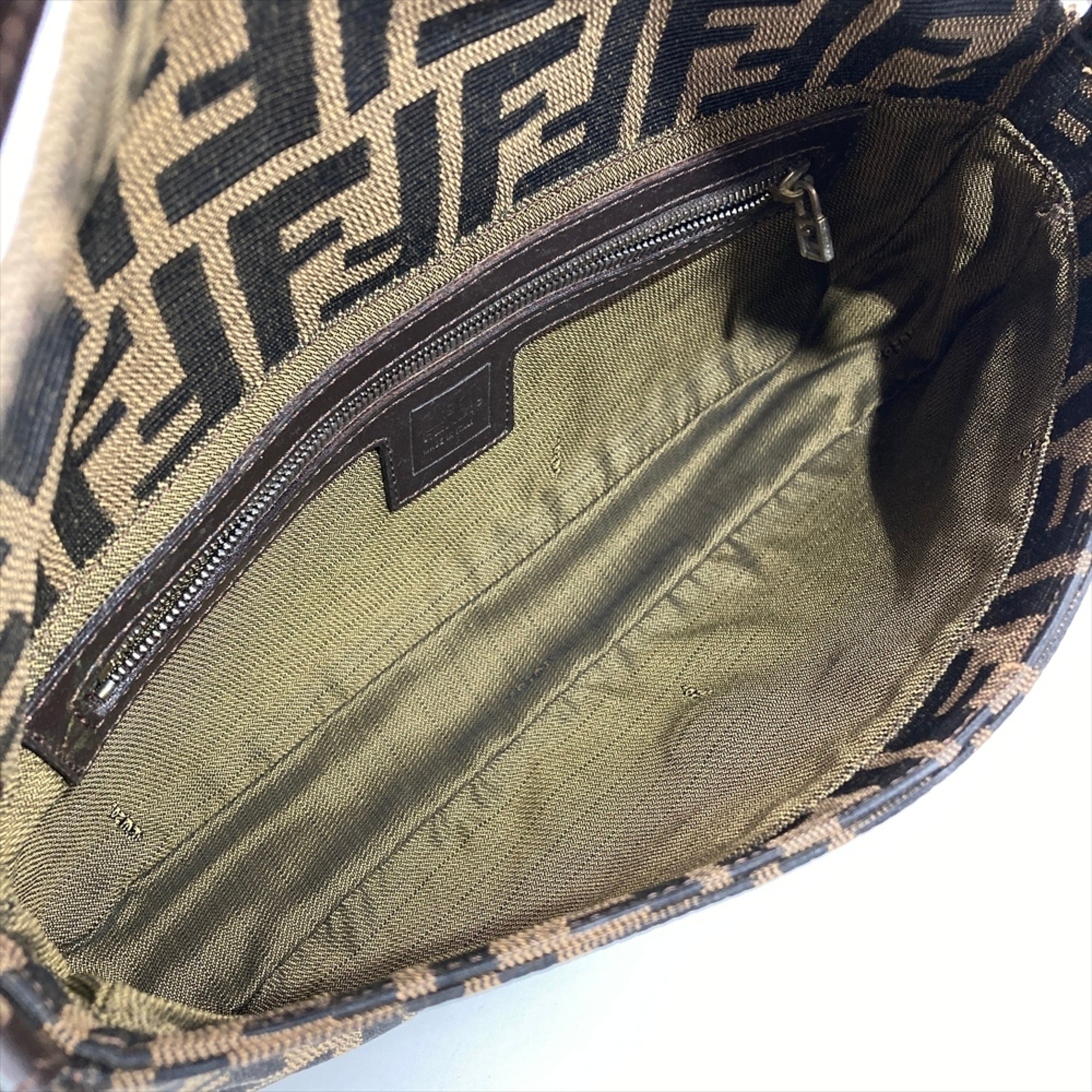 Fendi Brown Canvas Shoulder Bag (Pre-Owned)