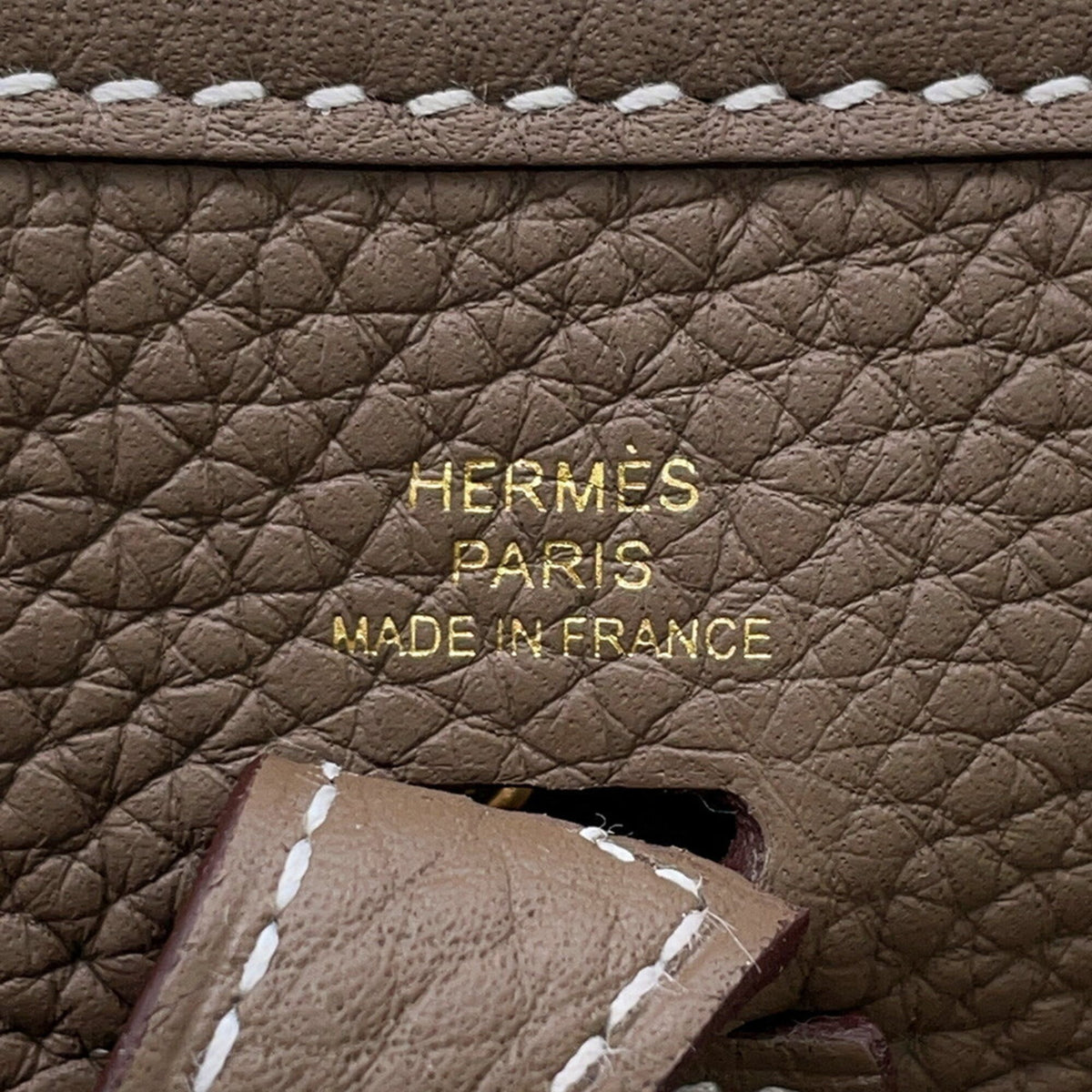 Hermes Blue Indigo Etoupe Gray Taurillon Clemence Leather Shoulder Bag (Pre-Owned)
