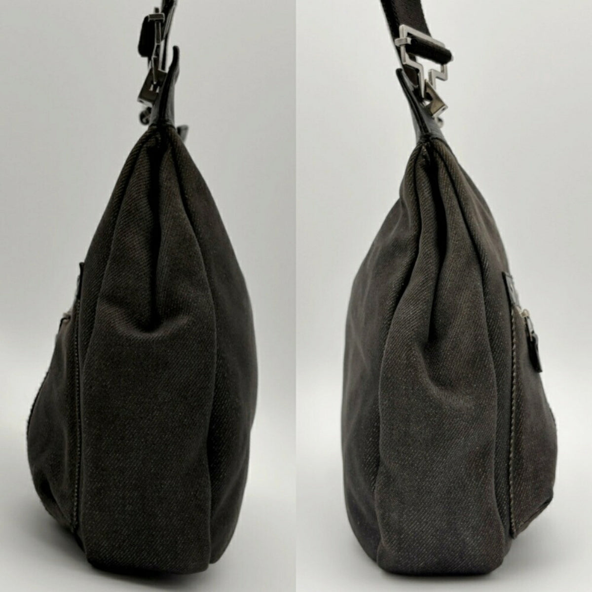 Gucci Black Denim Leather Shoulder Bag (Pre-Owned)