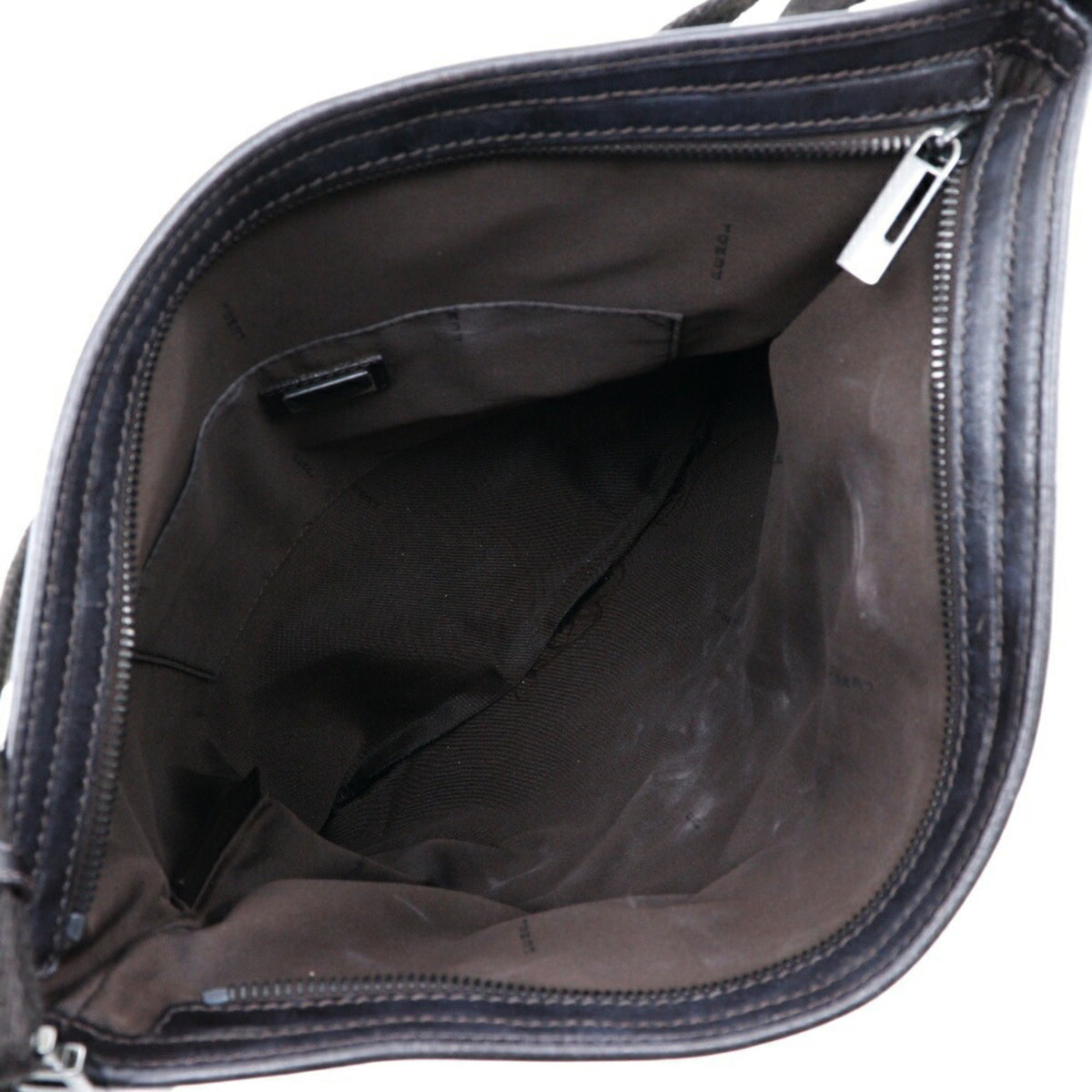 Fendi Zucchino Brown Canvas Shoulder Bag (Pre-Owned)