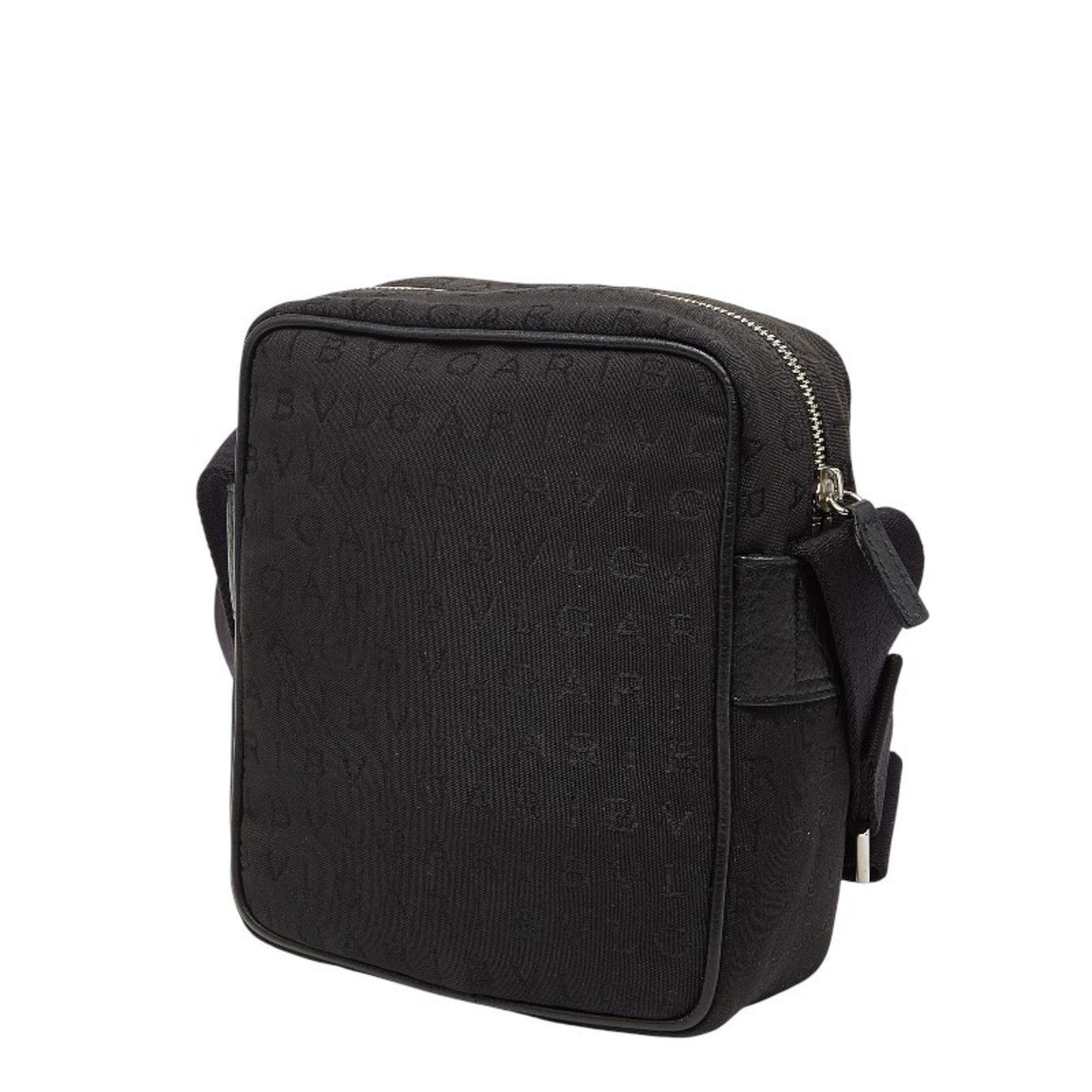 Bvlgari Black Canvas Leather Shoulder Bag (Pre-Owned)