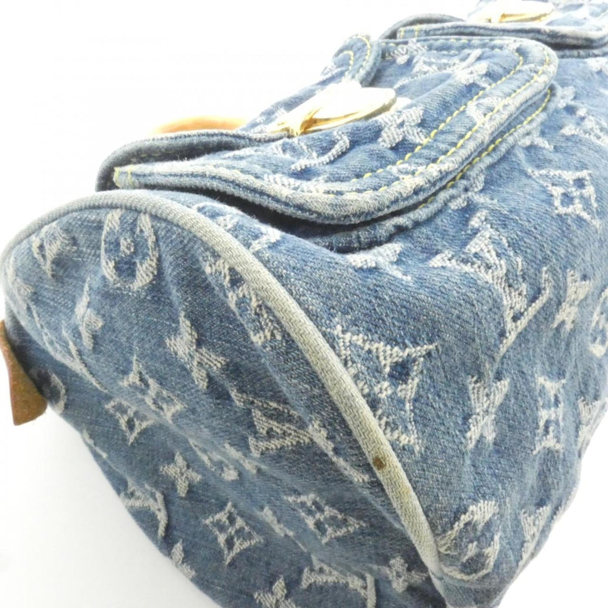 Louis Vuitton Blue Monogram Monogram Denim Denim Canvas Boston Bag (Pre-Owned)