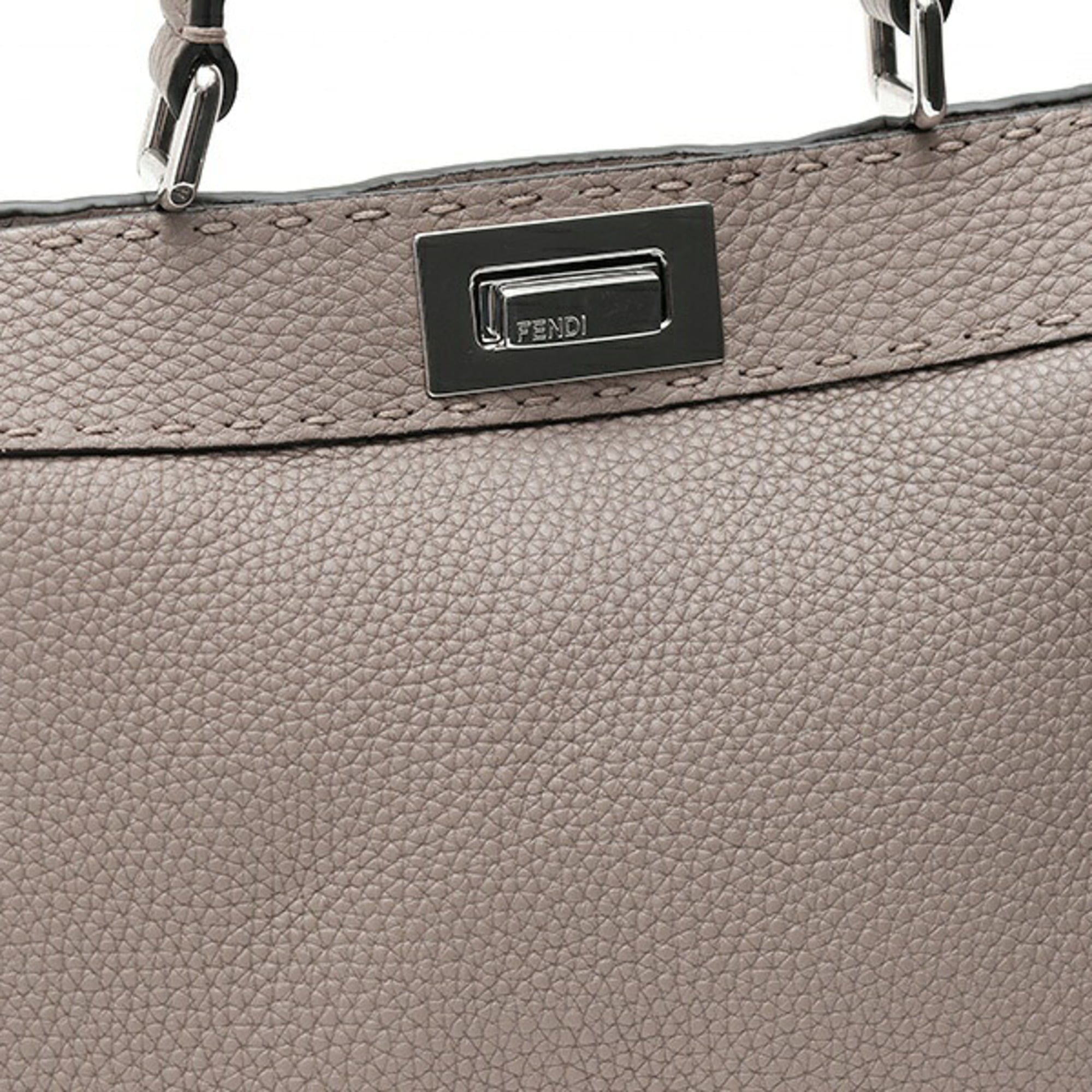 Fendi Grayish Leather Shoulder Bag (Pre-Owned)