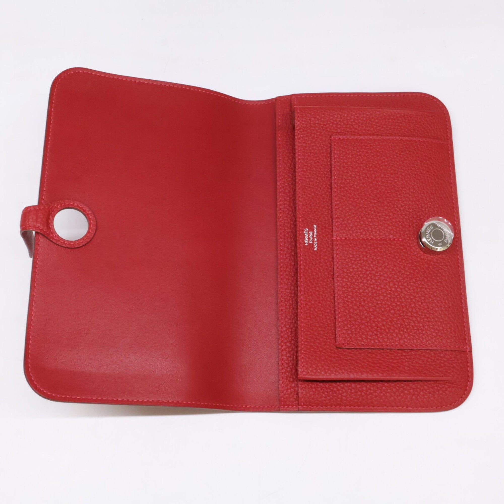 Hermes Vermilion Togo Leather Long Wallet (Bi-Fold) (Pre-Owned)