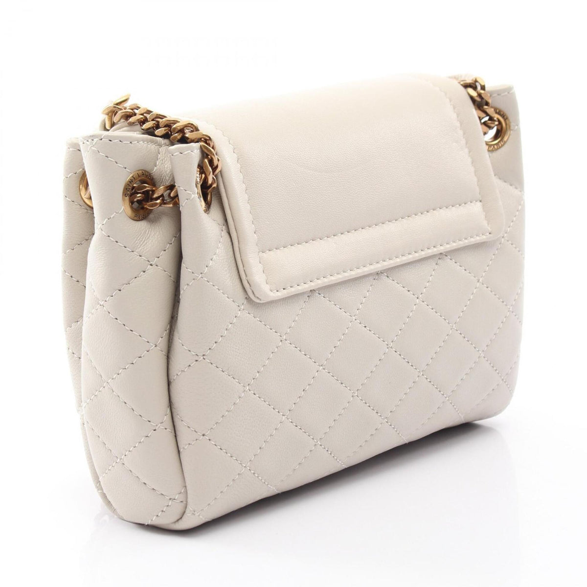 Saint Laurent Ivory Leather Handbag Shoulder Bag (Pre-Owned)