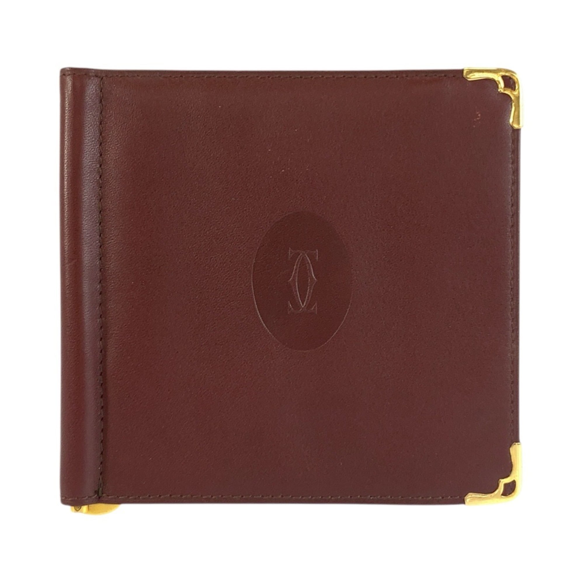 Cartier Bordeaux Leather Money Clip (Pre-Owned)