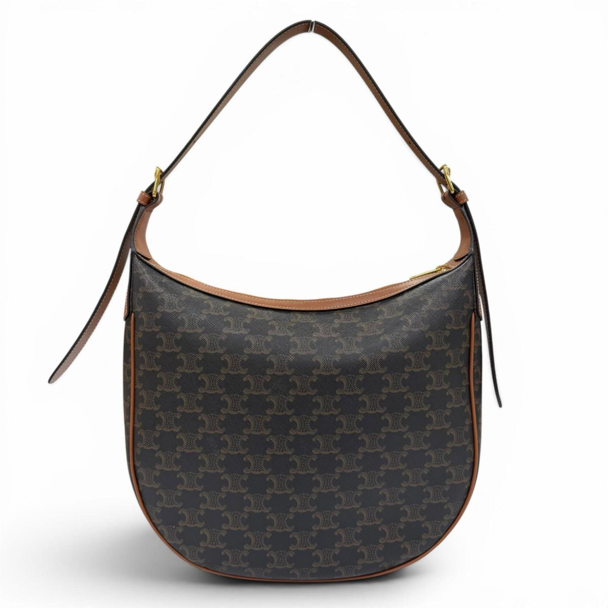 Celine Brown Canvas Handbag Shoulder Bag (Pre-Owned)