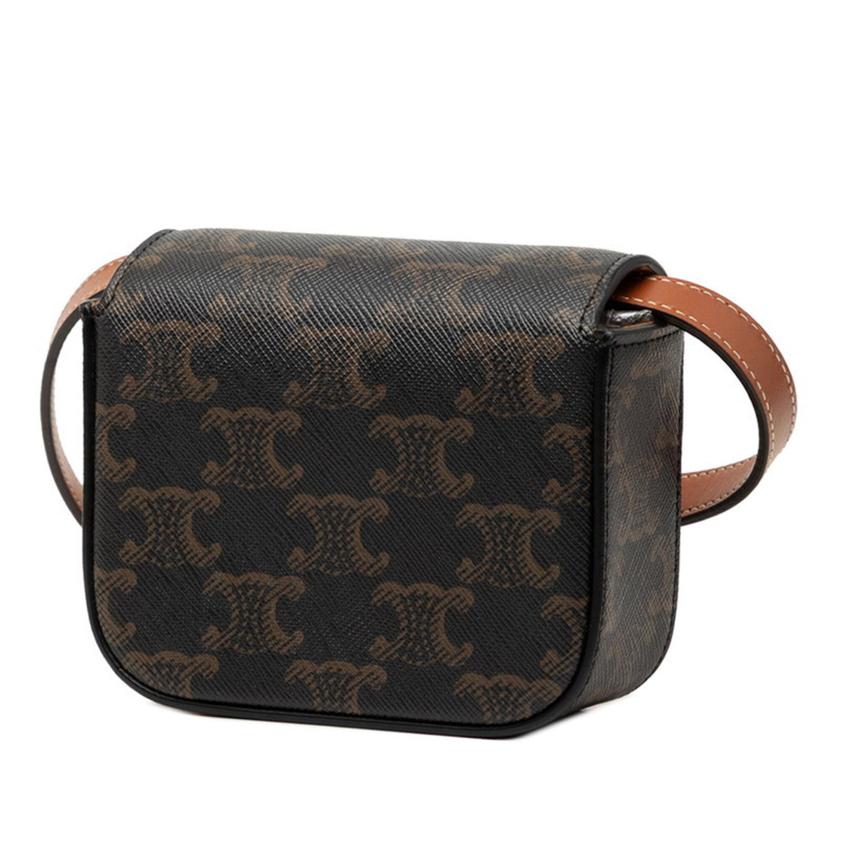 Celine Black Brown Pvc Leather Shoulder Bag (Pre-Owned)