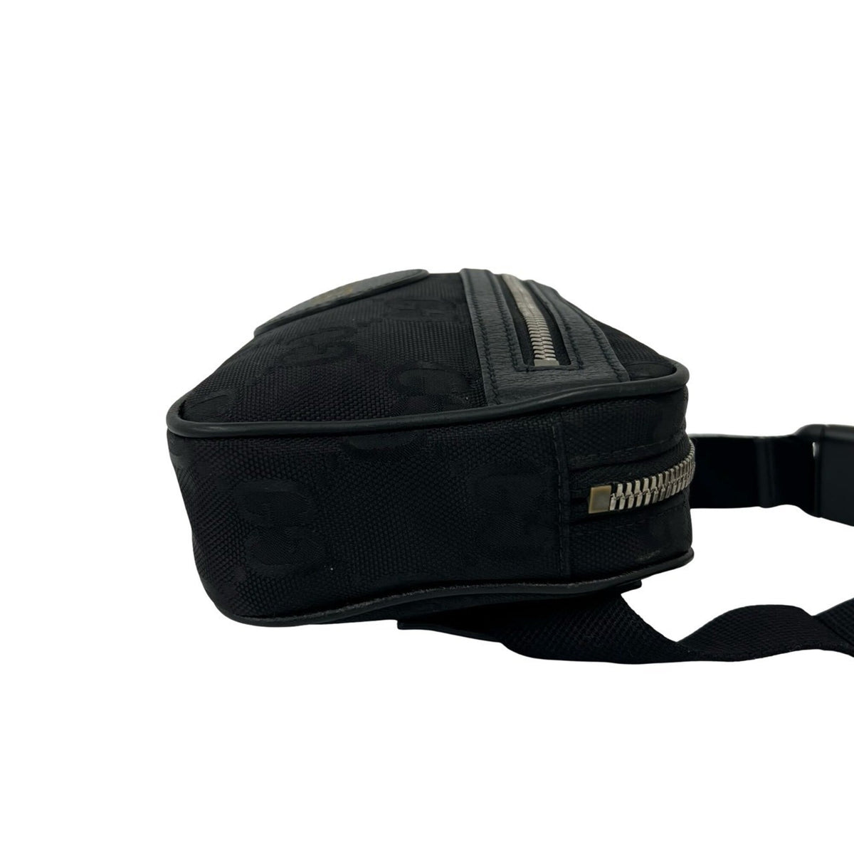 Gucci Black Nylon Leather Pochette Shoulder Bag Sling Bag (Pre-Owned)