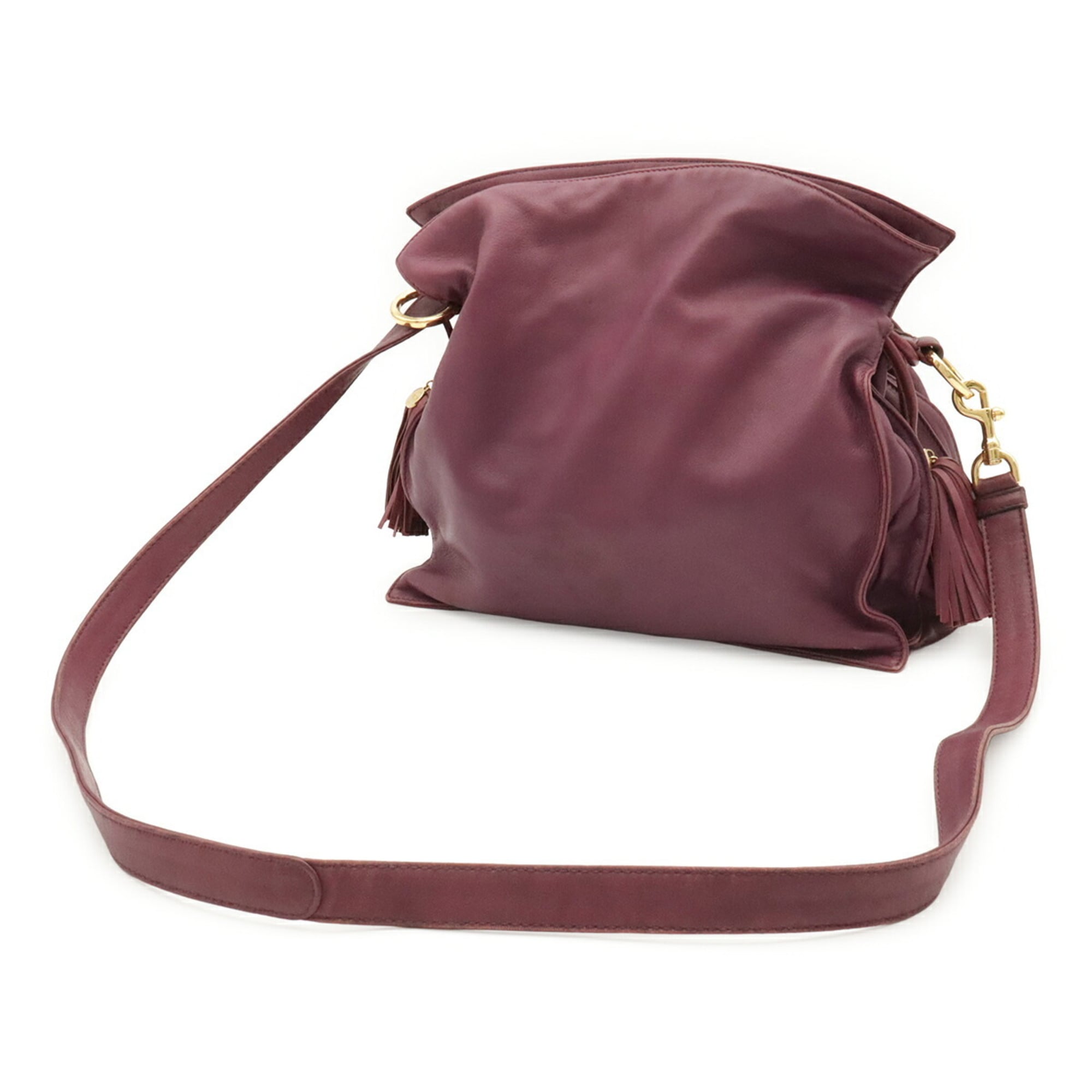 Loewe Purple Leather Pochette Shoulder Bag (Pre-Owned)