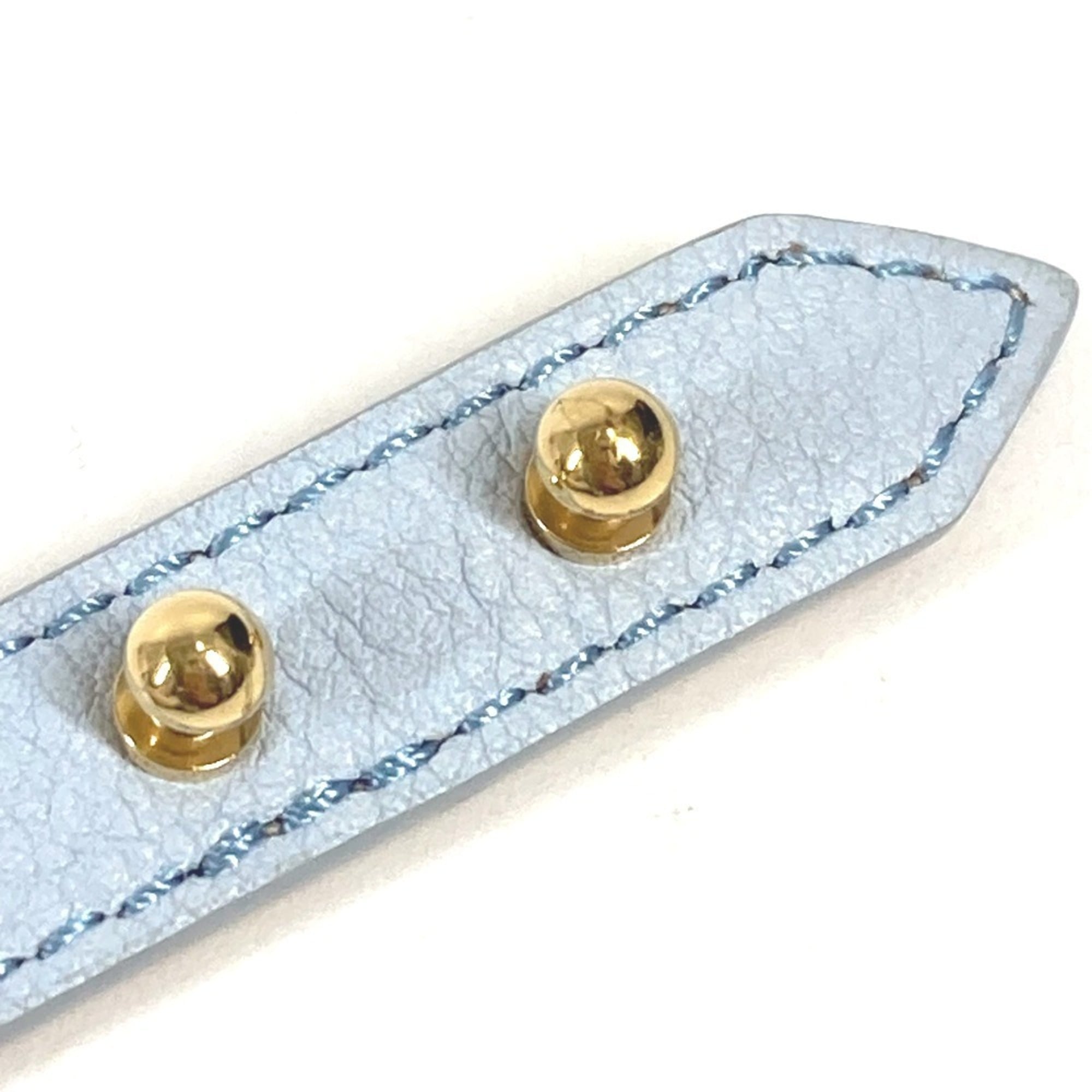 Louis Vuitton Light Blue Leather Charm Bracelet (Pre-Owned)