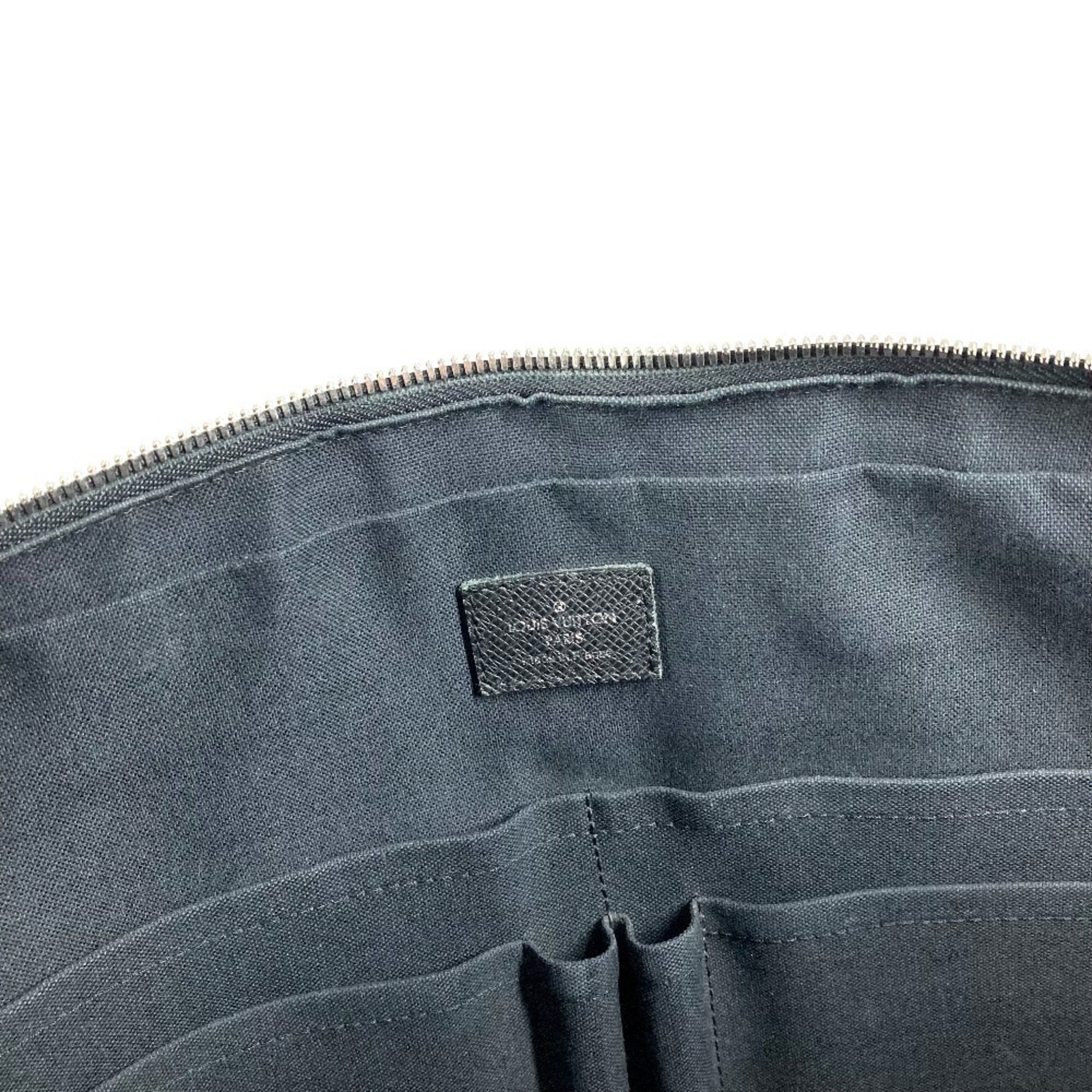 Louis Vuitton Black Taiga Leather Briefcase Handbag Tote Bag (Pre-Owned)