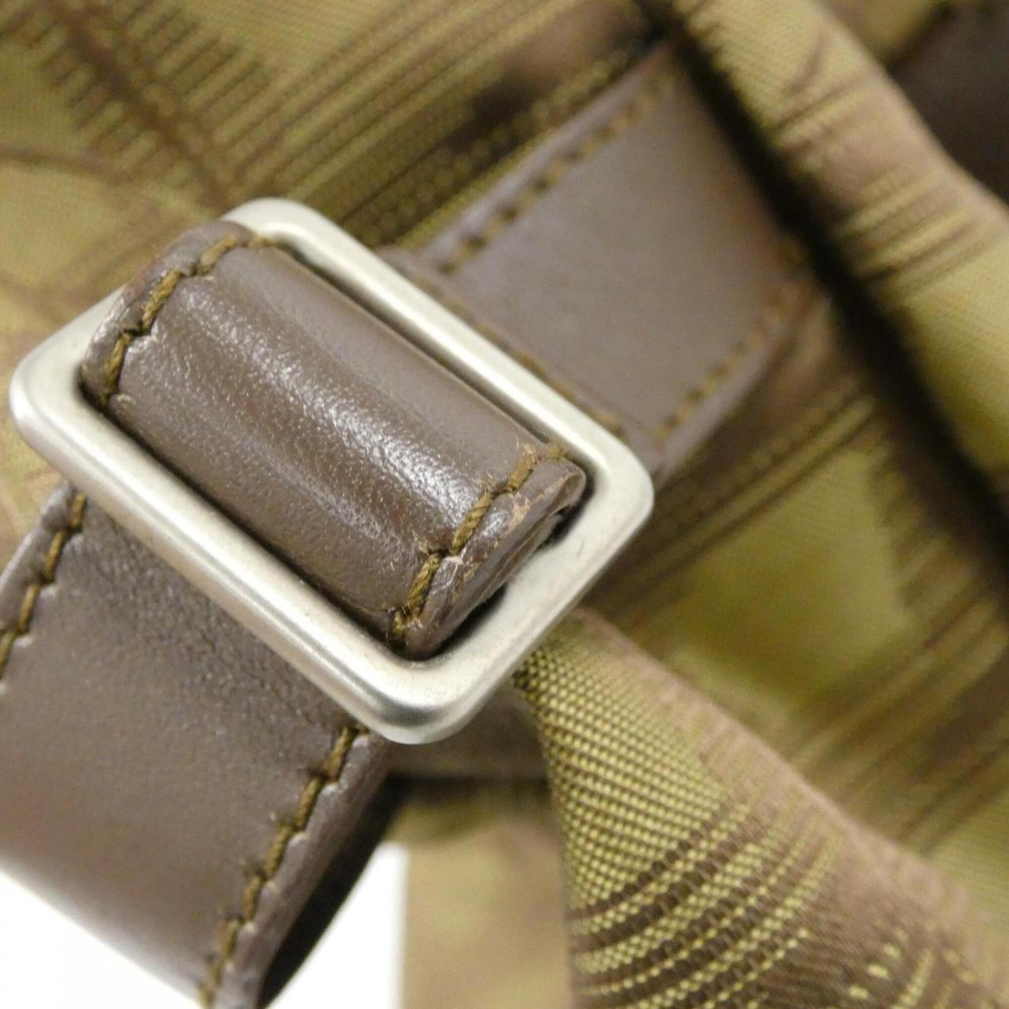 Chanel Khaki Nylon Shoulder Bag (Pre-Owned)