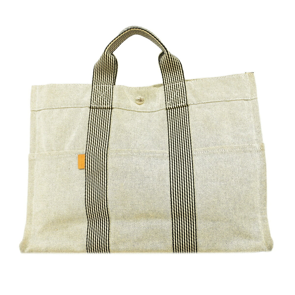 Hermes Gray Canvas Tote Bag (Pre-Owned)
