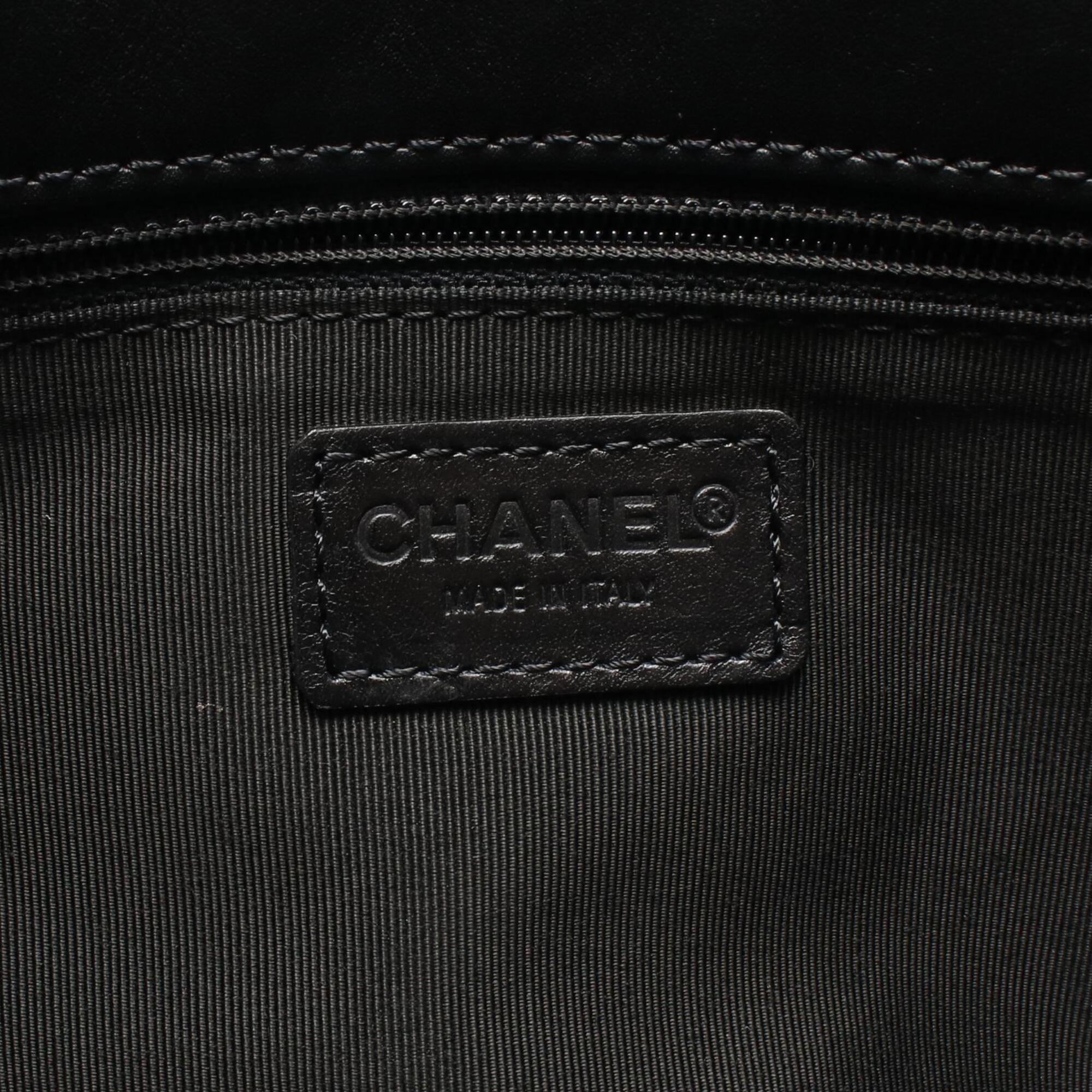 Chanel Black Leather Handbag Tote Bag (Pre-Owned)