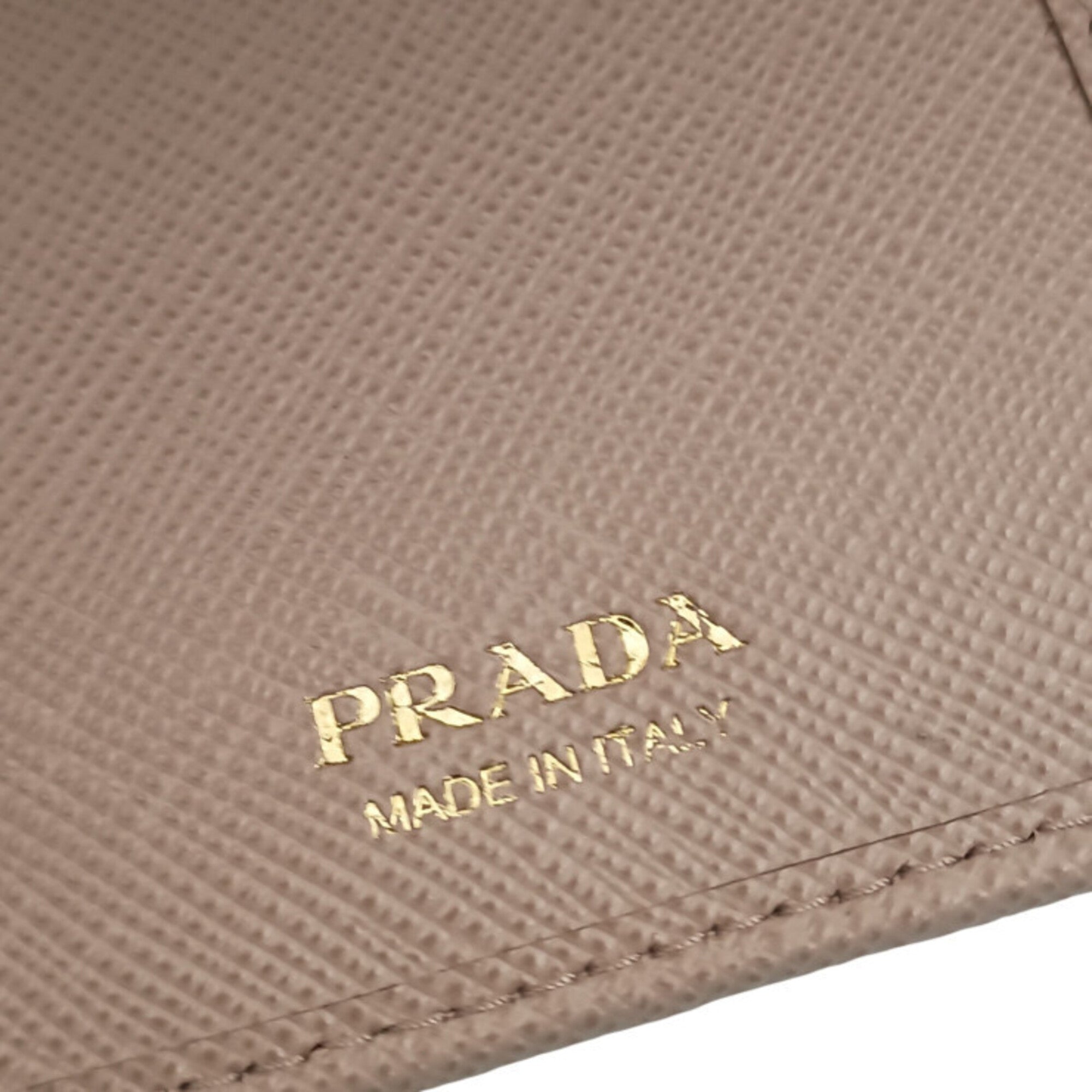 Prada Beige Saffiano Metal Wallet (Tri-Fold) (Pre-Owned)