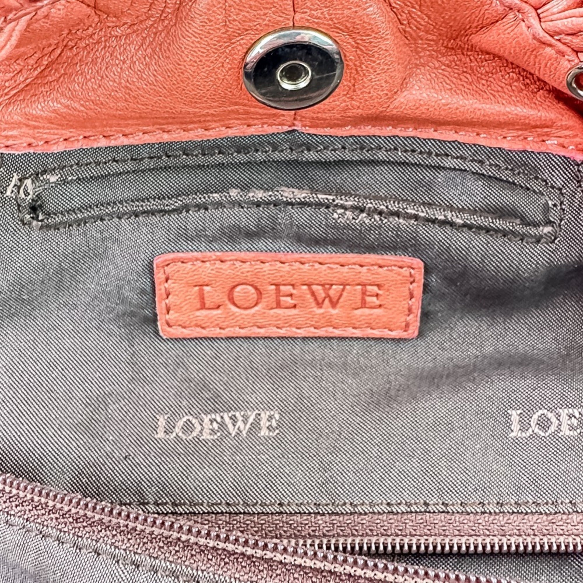 Loewe Nappa Aire Pink Leather Handbag Shoulder Bag (Pre-Owned)