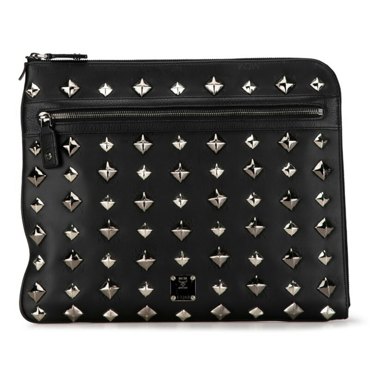 Mcm Black Silver Pvc Leather Clutch Bag (Pre-Owned)