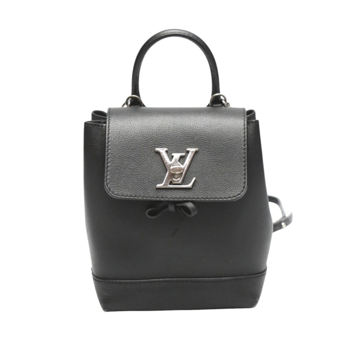 Louis Vuitton Black Noir Leather Backpack (Pre-Owned)