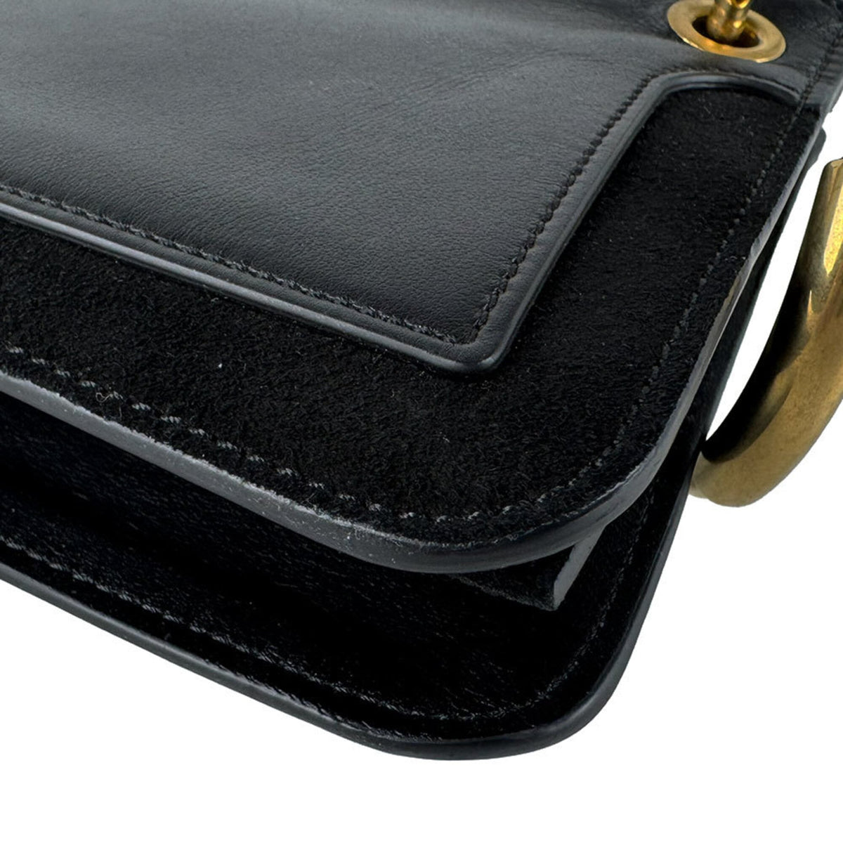 Chloé Black Leather Suede Shoulder Bag (Pre-Owned)