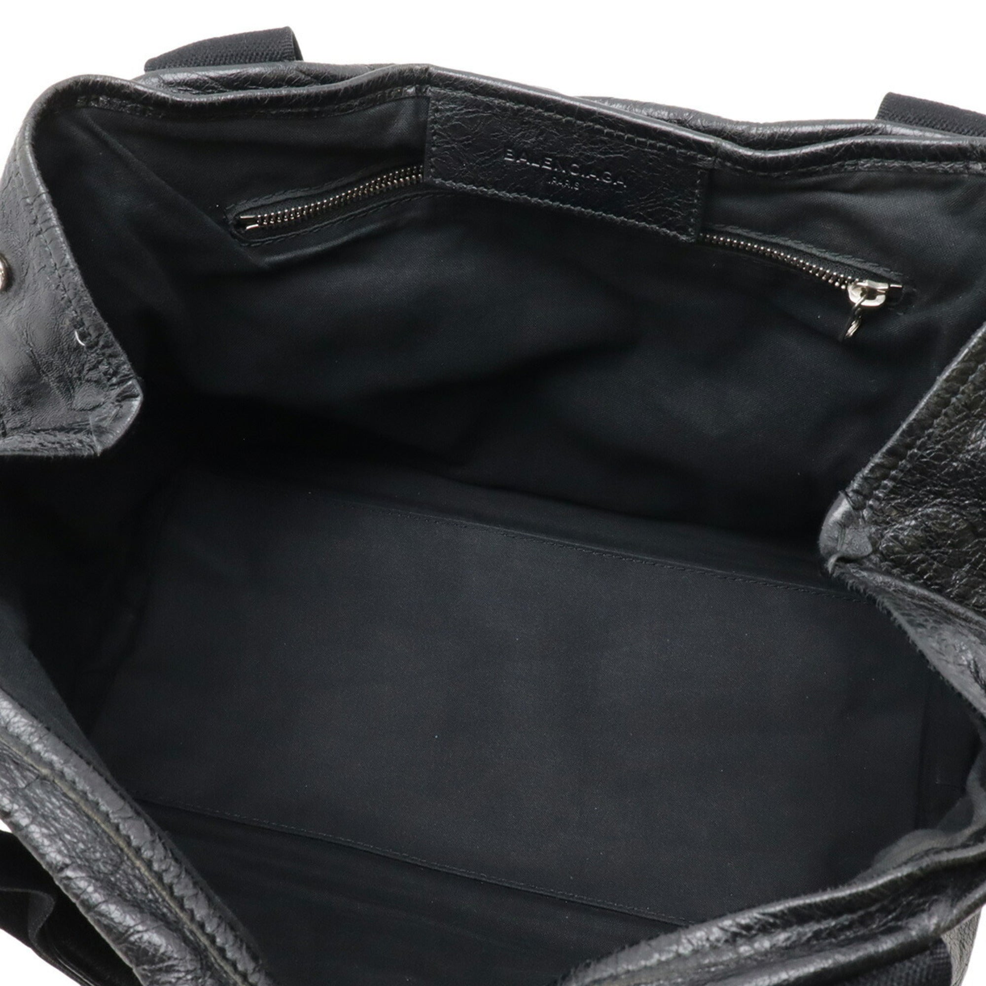Balenciaga Black Leather Handbag Tote Bag (Pre-Owned)