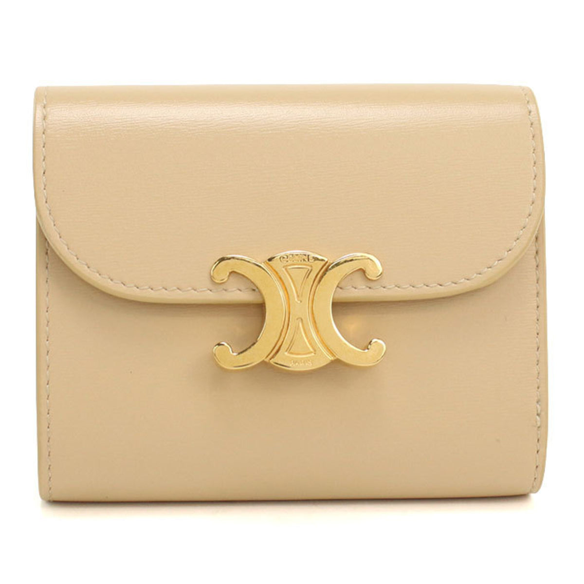 Celine Beige Leather Wallet (Tri-Fold) (Pre-Owned)
