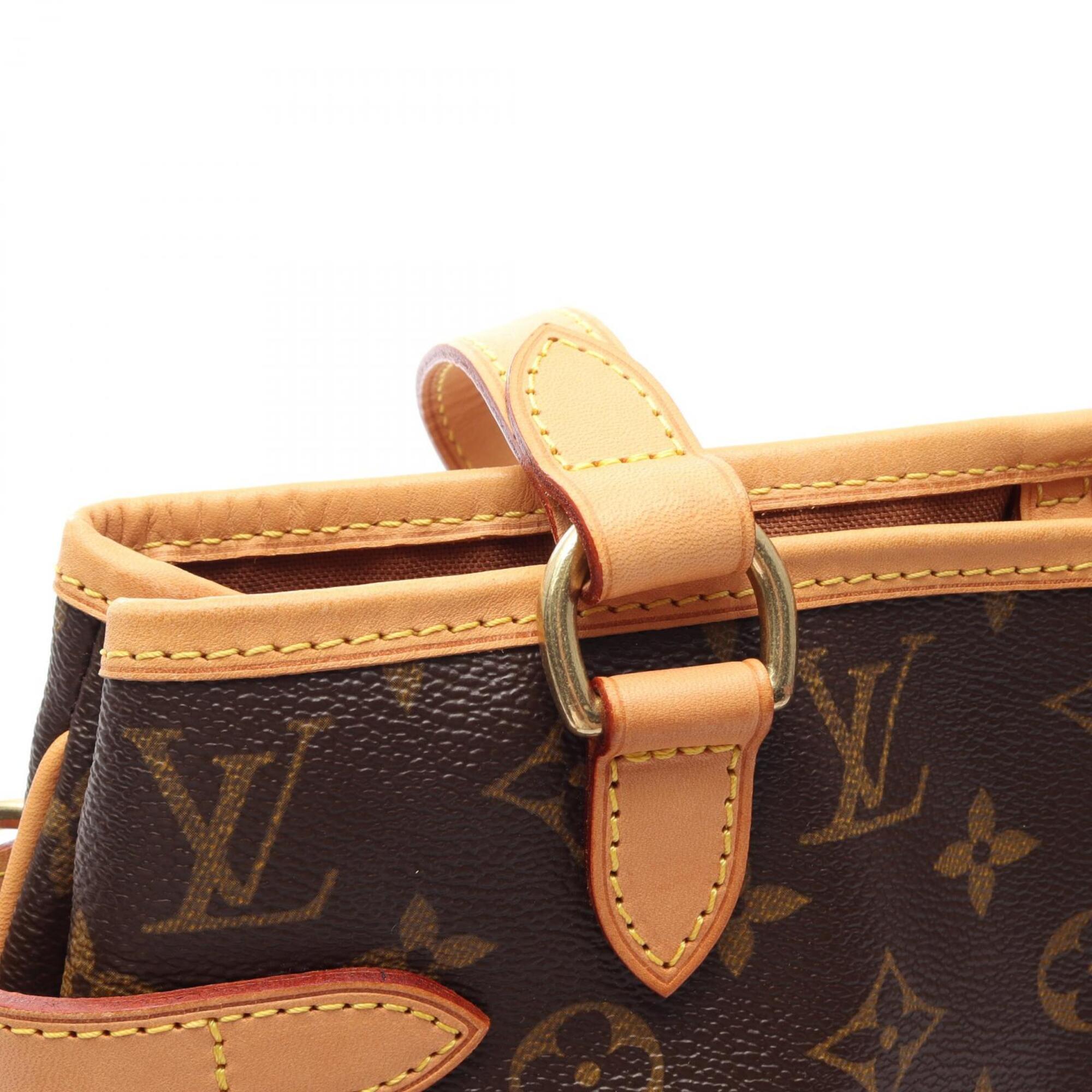 Louis Vuitton Brown Monogram Coated Canvas Leather Handbag Tote Bag (Pre-Owned)