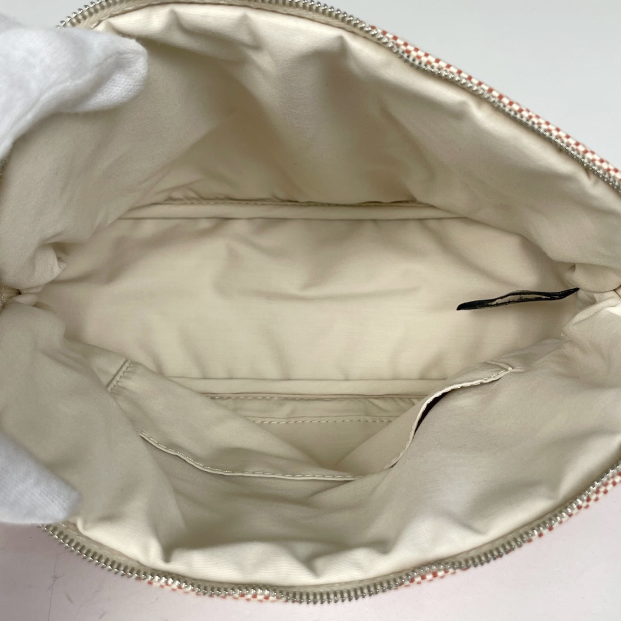 Hermes Bolide Red Color Canvas Pouch (Pre-Owned)