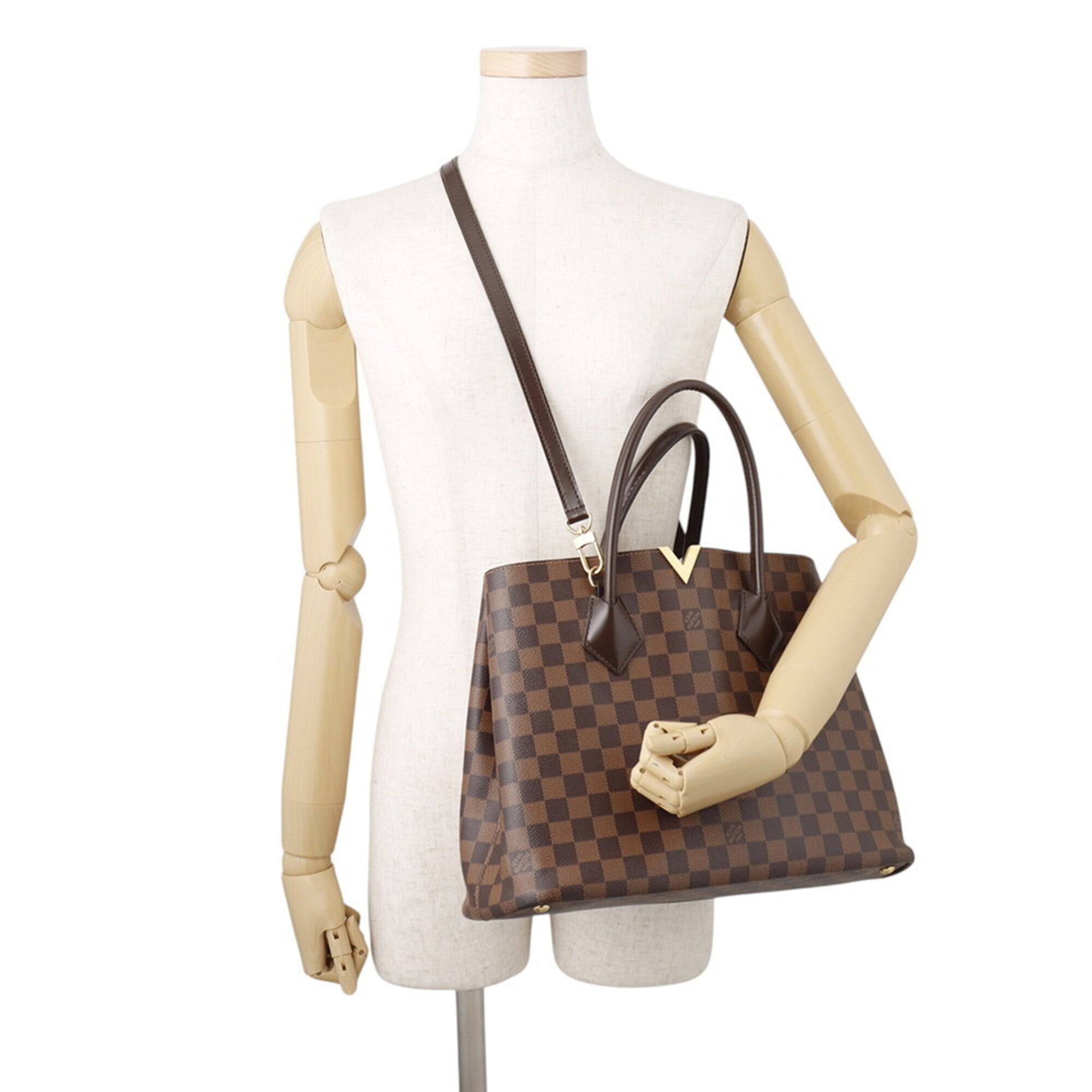 Louis Vuitton Damier Brown Damier Canvas Ebene Handbag Shoulder Bag Tote Bag (Pre-Owned)