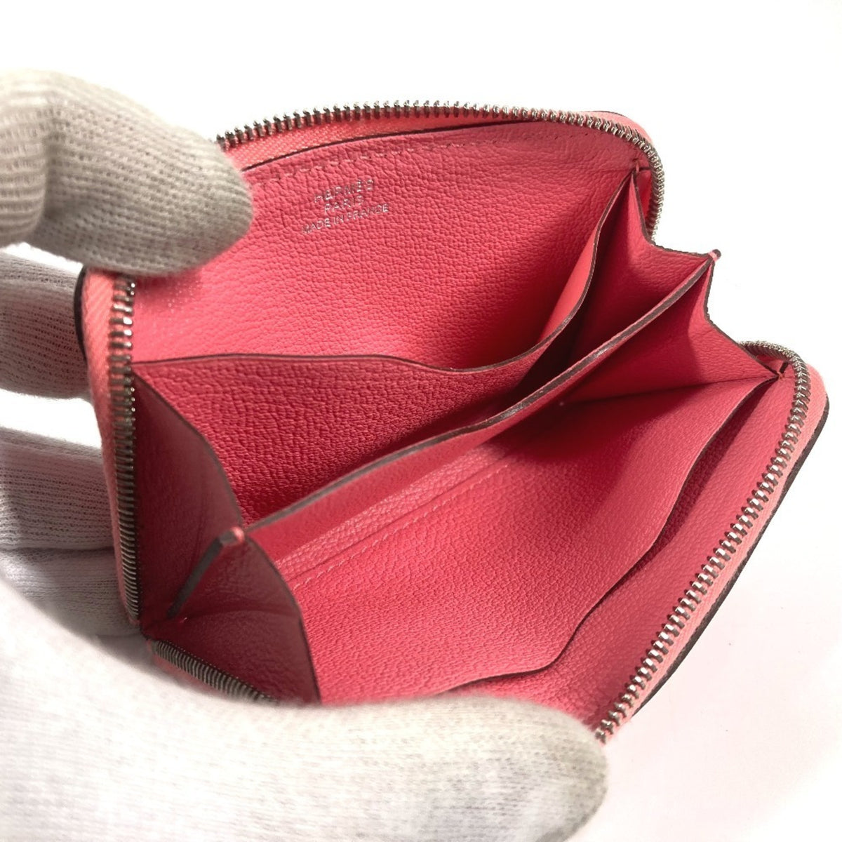 Hermes Pink Leather Coin Purse/Coin Case (Pre-Owned)